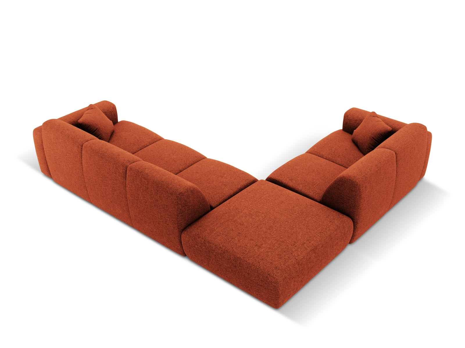 Modernes Nolio Ecksofa links in sanftem Terracotta, großzügiger 4-Sitzer mit 250 cm, ideal für gemütliche und stilvolle Wohnräume.
