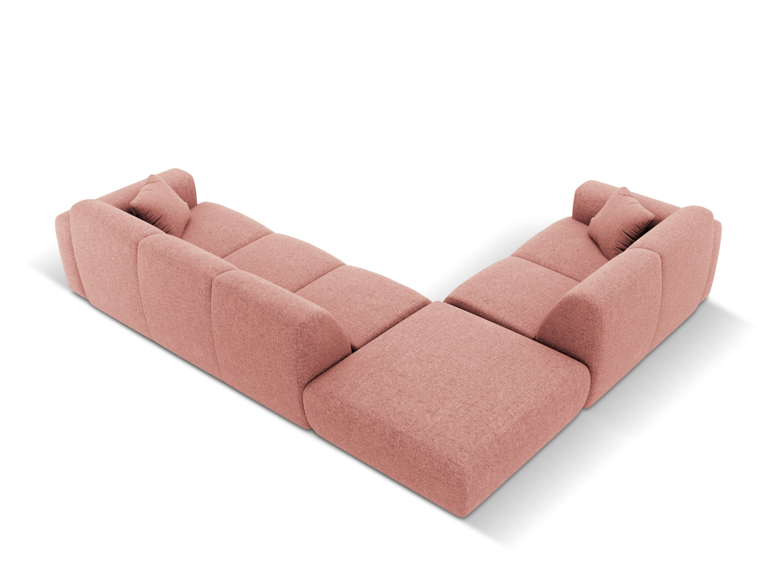 Modernes Nolio Ecksofa links in sanftem Pink, 4-Sitzer, 250 cm, ideal für ein stilvolles und gemütliches Wohnambiente von Cosmopolitan Design.