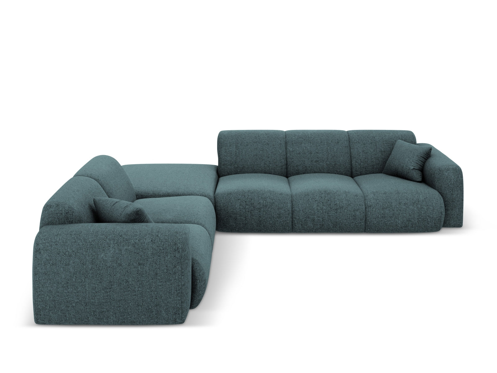 Elegantes Nolio Ecksofa links in Petrol-Haga, großzügiger 4-Sitzer mit 250 cm, perfektes Möbelstück für stilvolle Wohnräume.