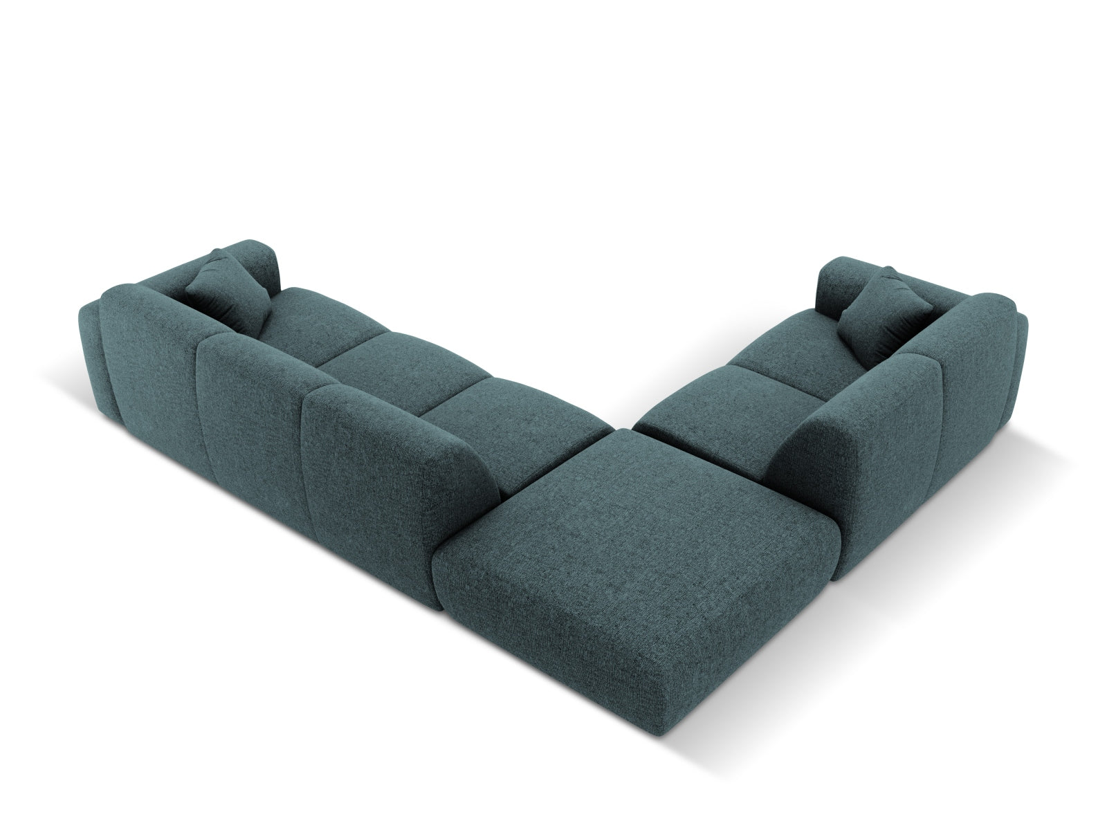 Modernes Nolio Ecksofa links in stilvollem Petrol-Haga, großzügig für 4 Personen, ideal für gemütliche und elegante Wohnbereiche.