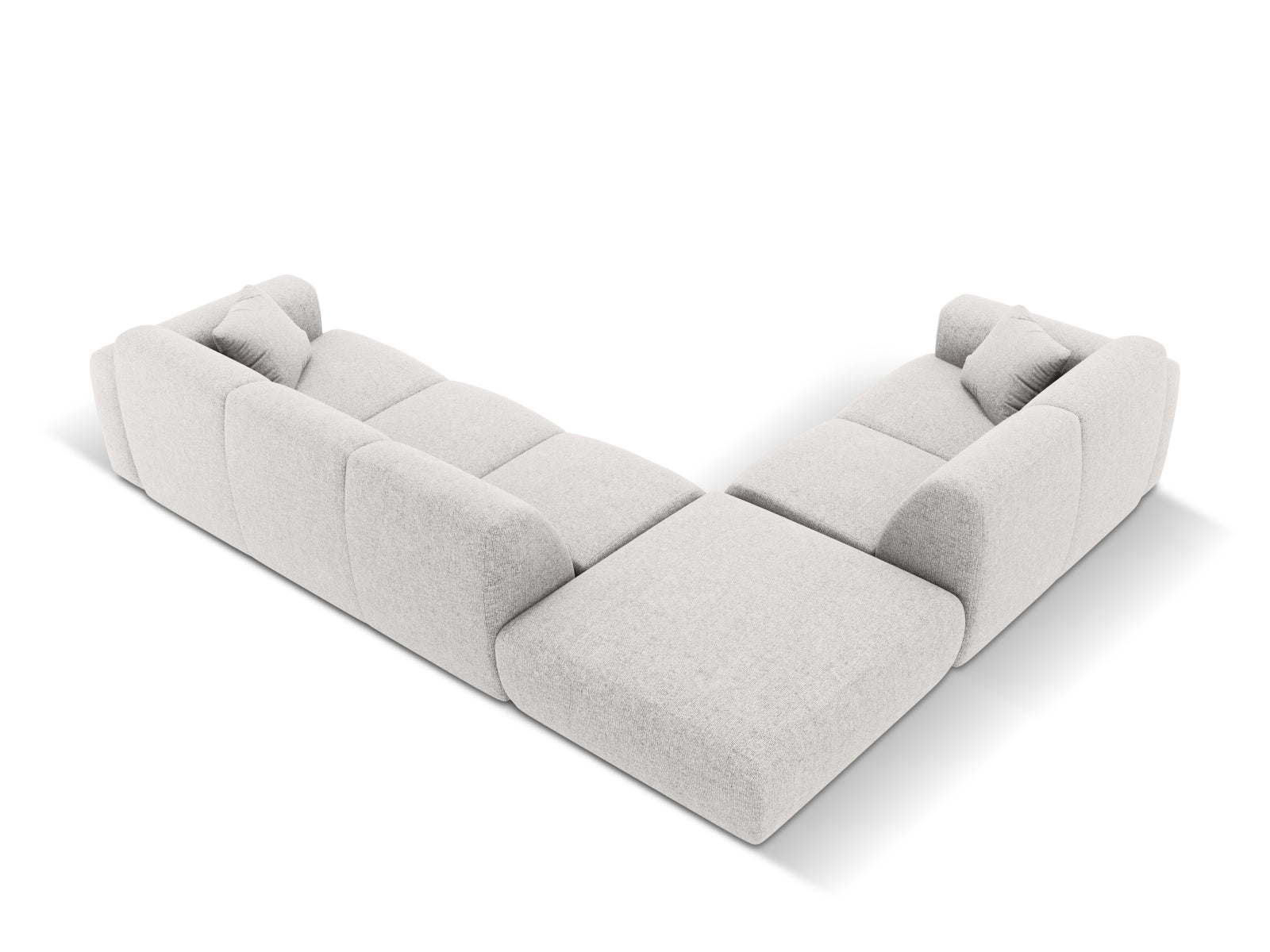Modernes Nolio Ecksofa links in sanftem Grau, großzügiger 4-Sitzer mit 250cm, ideal für stilvolle Wohnräume von Cosmopolitan Design.