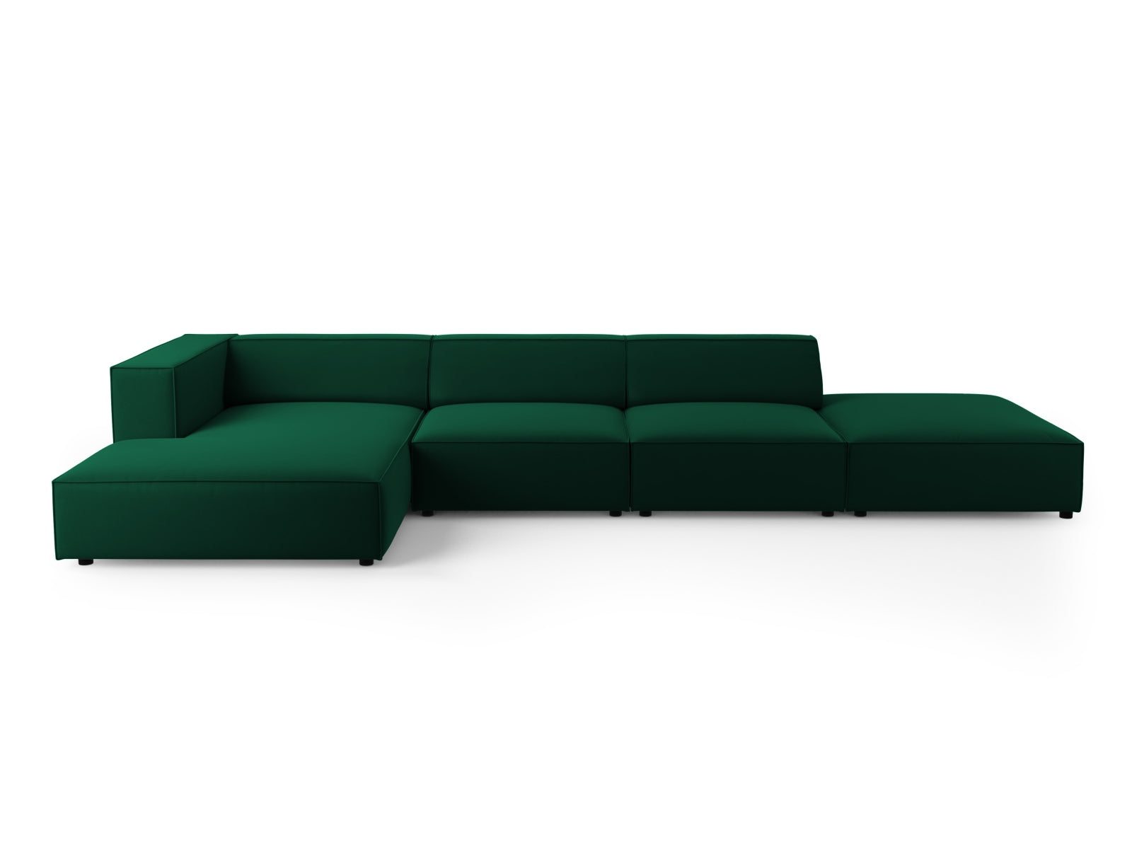 Arendal Velour Ecksofa links 5 Sitzer in Bottle Green präsentiert im Onlineshop von KAQTU Design AG. Ecksofa links ist von Cosmopolitan Design