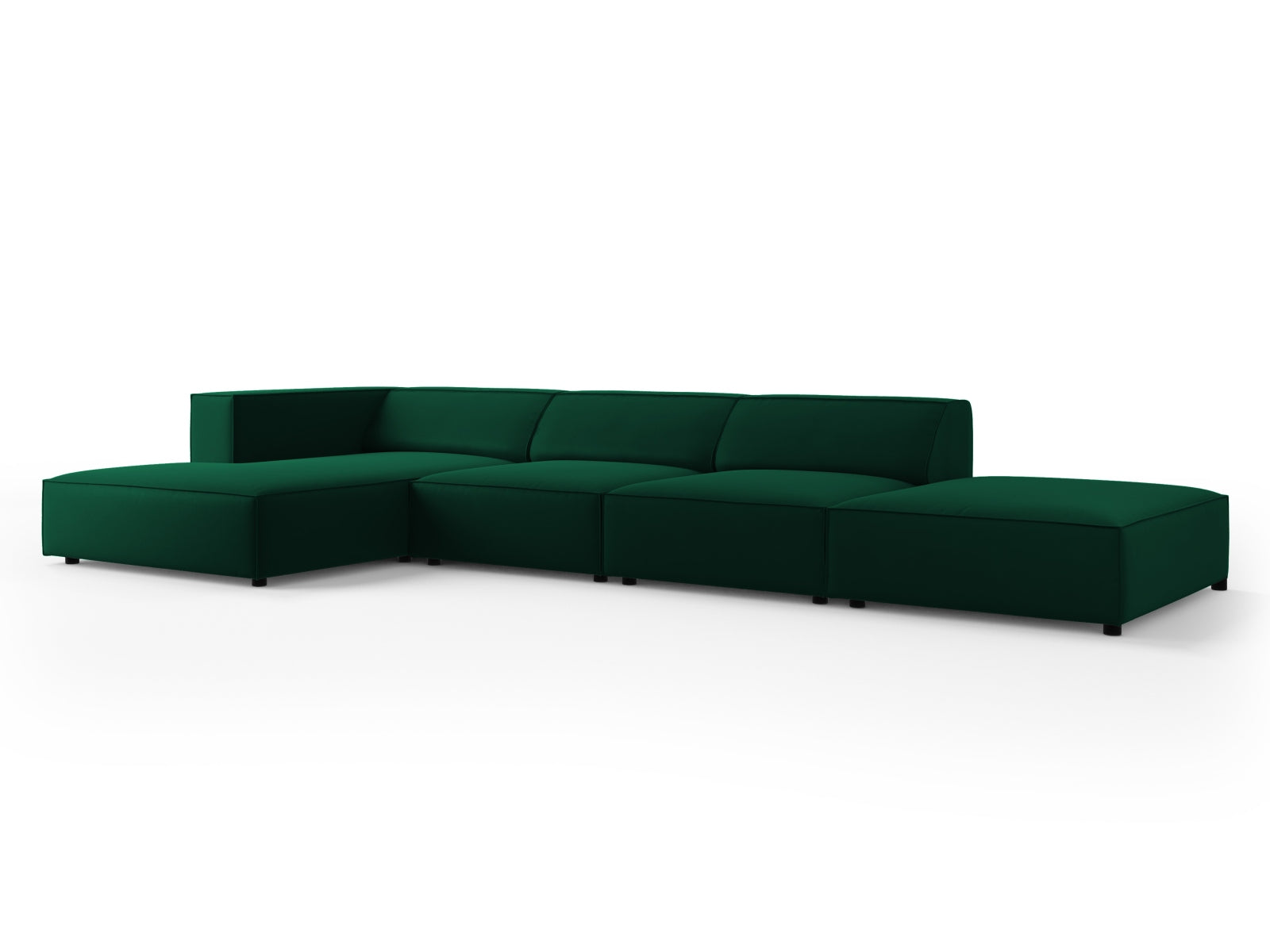 Erleben Sie das elegante Arendal Velour Ecksofa links 5 Sitzer von Cosmopolitan Design – perfekt für stilvolle Wohnzimmer und entspannte Stunden.