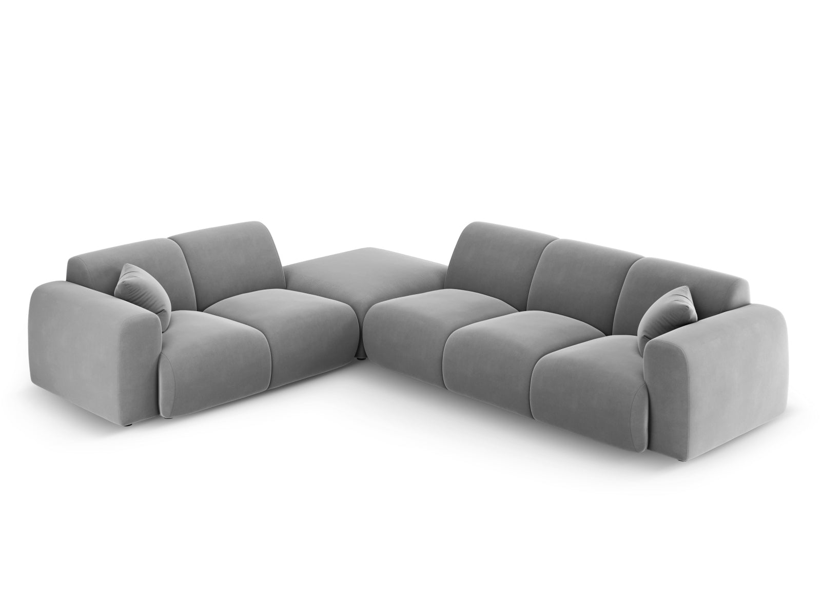 Nolio Velour Ecksofa links 4 Sitzer 250cm in Light Grey-Casino präsentiert im Onlineshop von KAQTU Design AG. Ecksofa links ist von Cosmopolitan Design