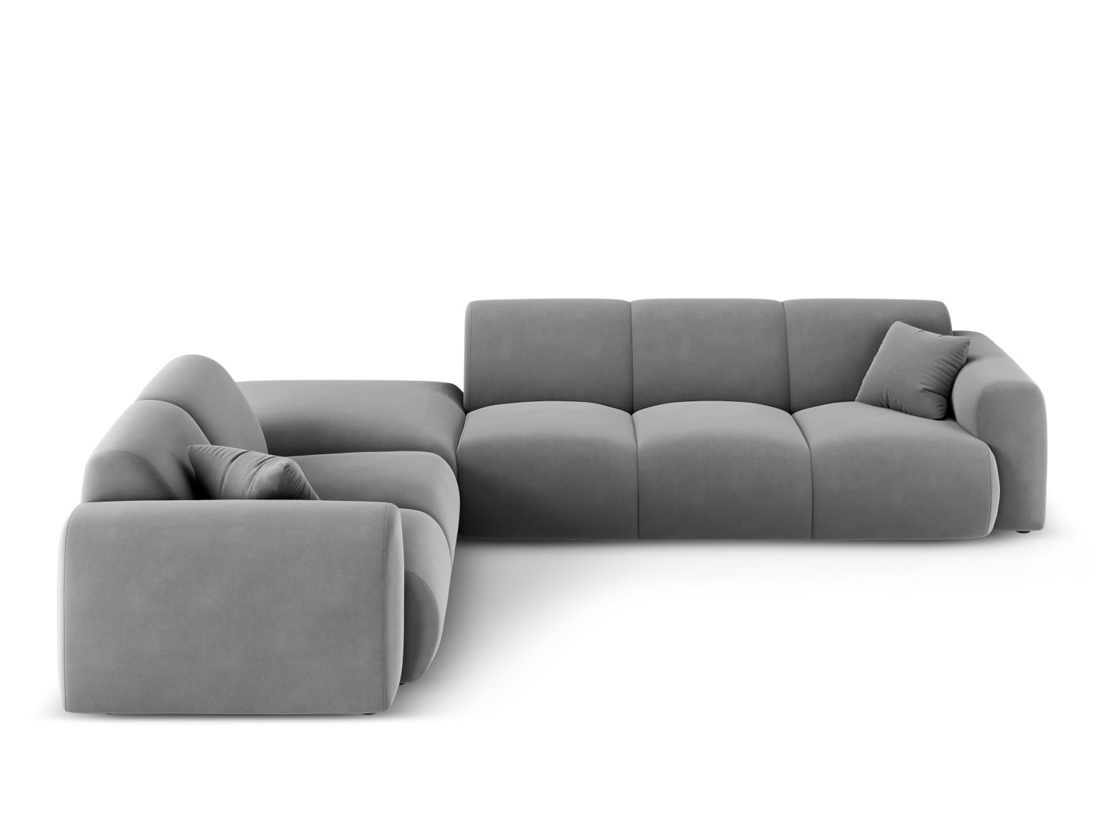 Entdecken Sie das elegante Nolio Velour Ecksofa links (250cm) von Cosmopolitan Design – ein komfortables 4-Sitzer Sofa, ideal für Ihr stilvolles Wohnzimmer.