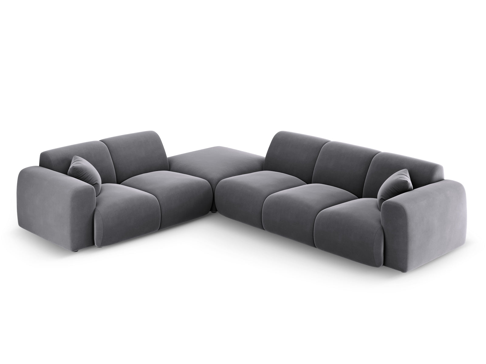 Nolio Velour Ecksofa links 4 Sitzer 250cm in Dark Grey präsentiert im Onlineshop von KAQTU Design AG. Ecksofa links ist von Cosmopolitan Design