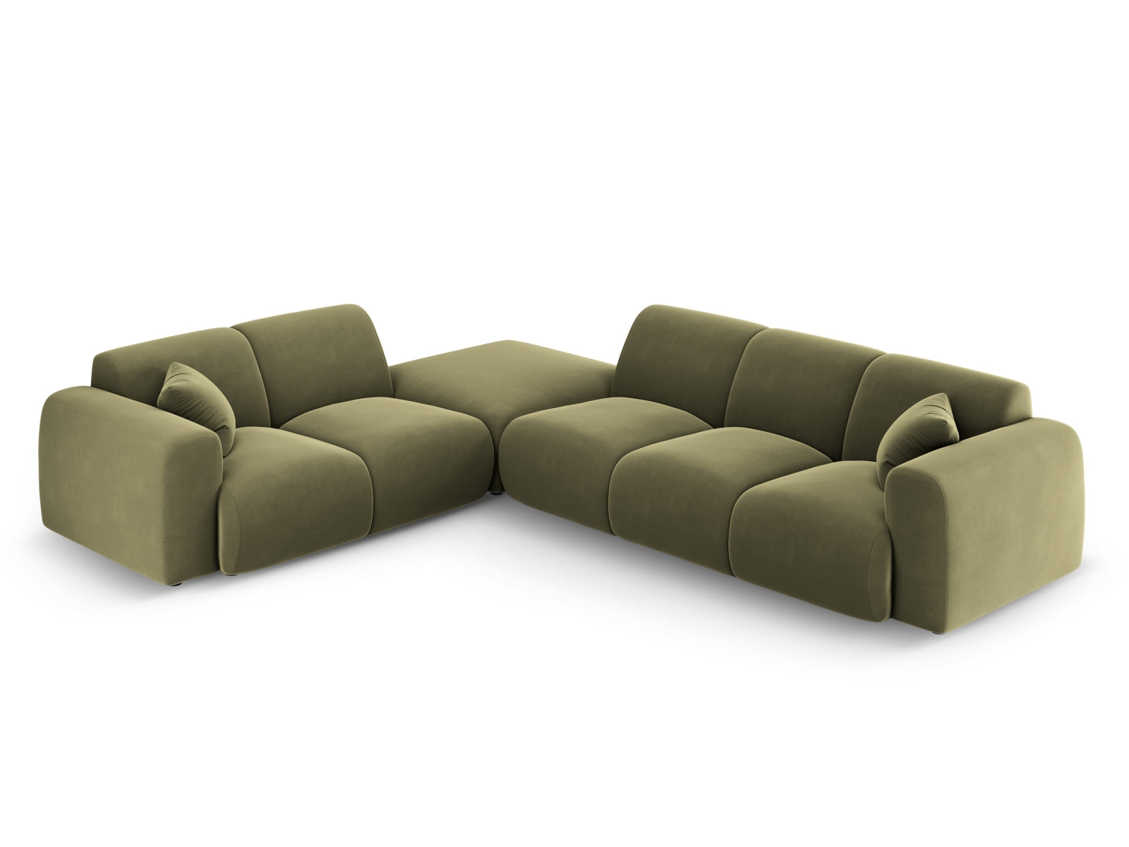 Nolio Velour Ecksofa links 4 Sitzer 250cm in Light Green-Casino präsentiert im Onlineshop von KAQTU Design AG. Ecksofa links ist von Cosmopolitan Design
