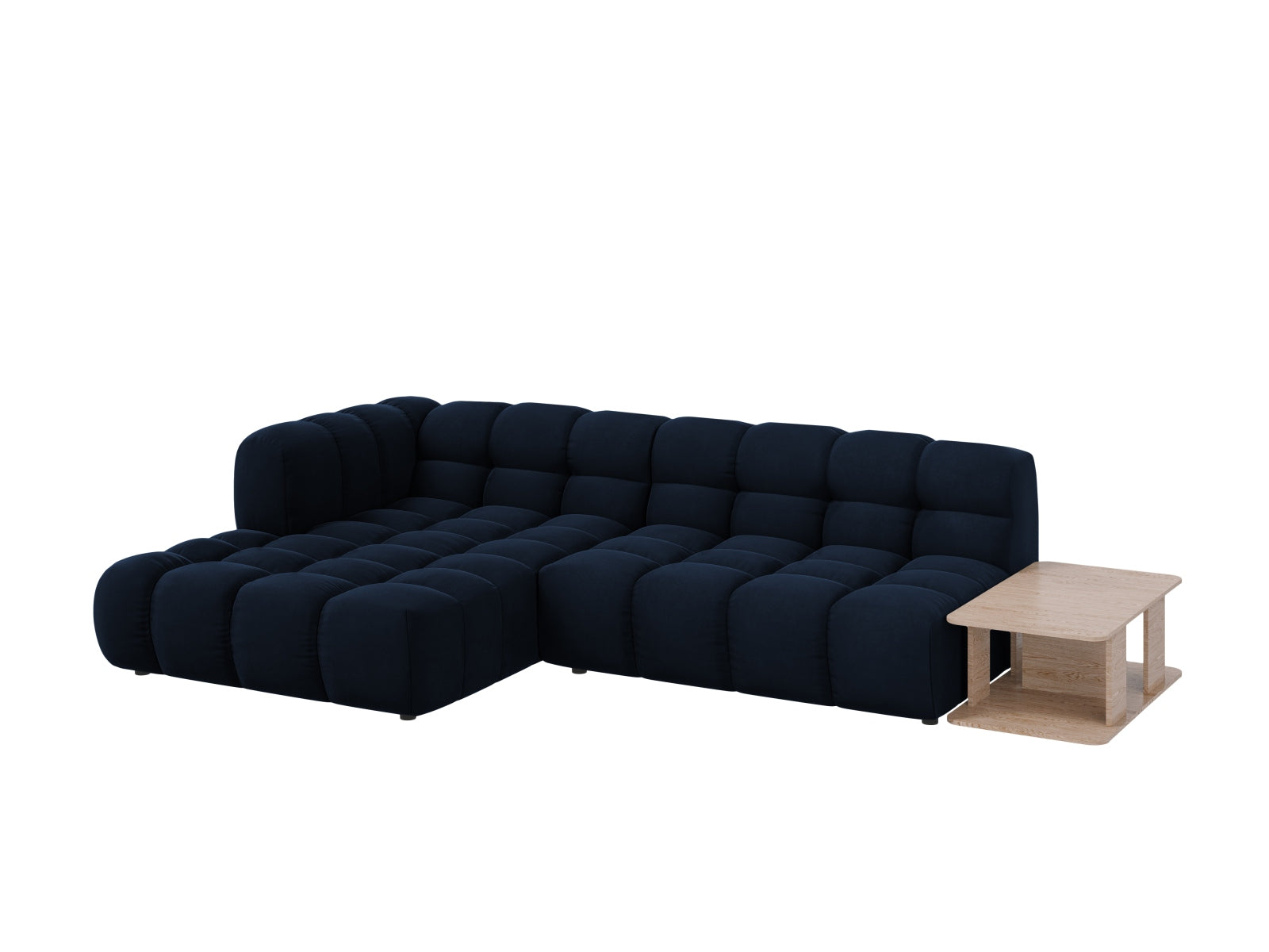 Modulares 4-Sitzer Ecksofa links in Sky Velour, perfekt für gemütliche Abende und stilvolle Einrichtung. Hochwertige Verarbeitung und modernes Flair.