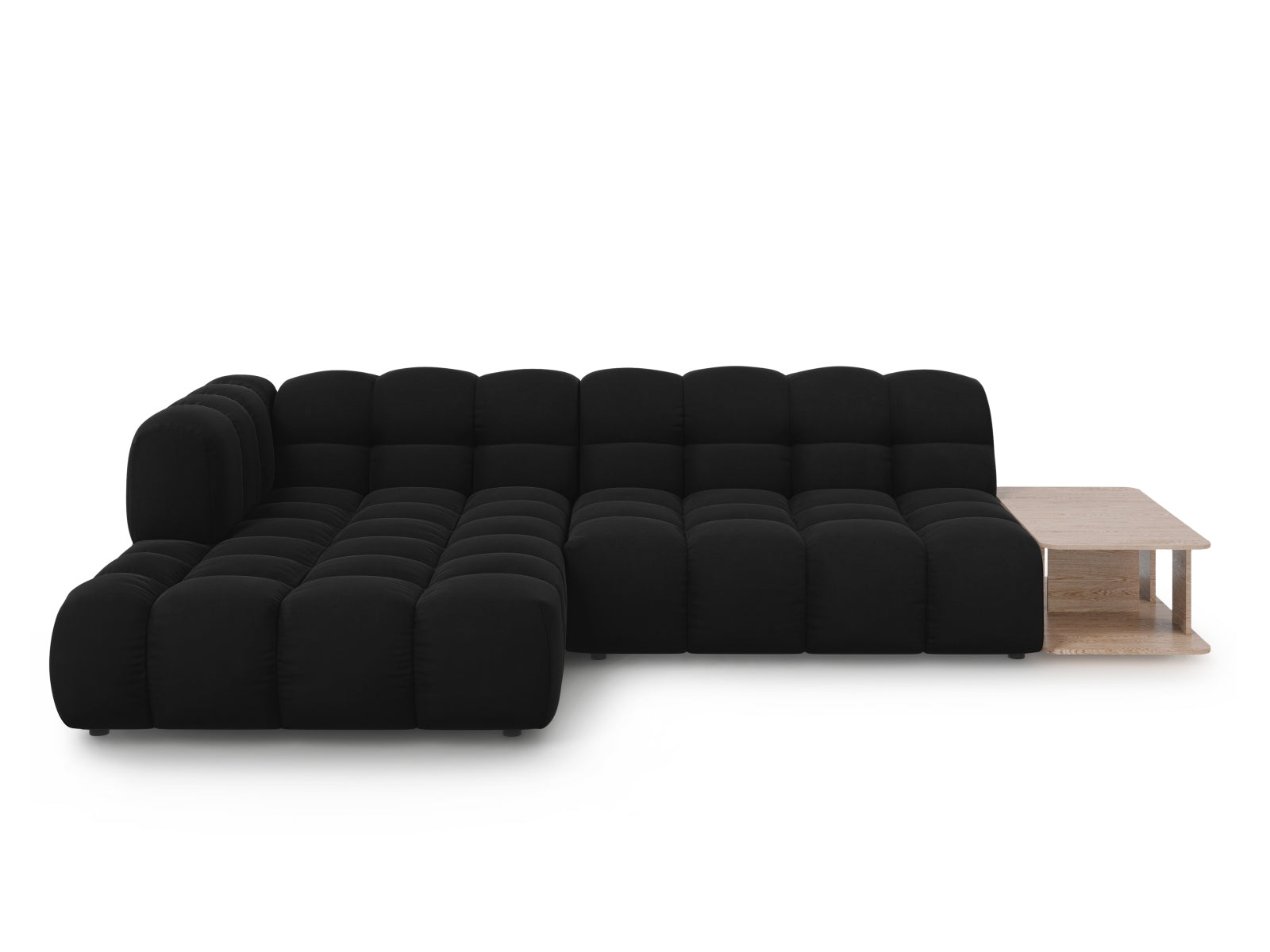 Elegantes modulares Ecksofa in Sky Velour, linksseitig, 4-Sitzer, 162 cm, ideal für stilvolle Wohnräume von Cosmopolitan Design.