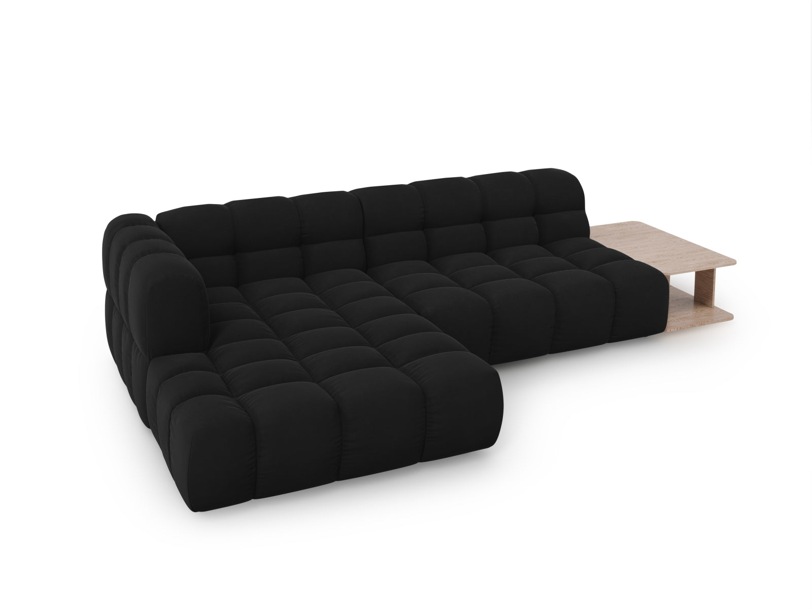 Erleben Sie das elegante Sky Velour Ecksofa links – ein 4-Sitzer mit 162 cm, ideal für stilvolle Wohnräume und maximalen Komfort.