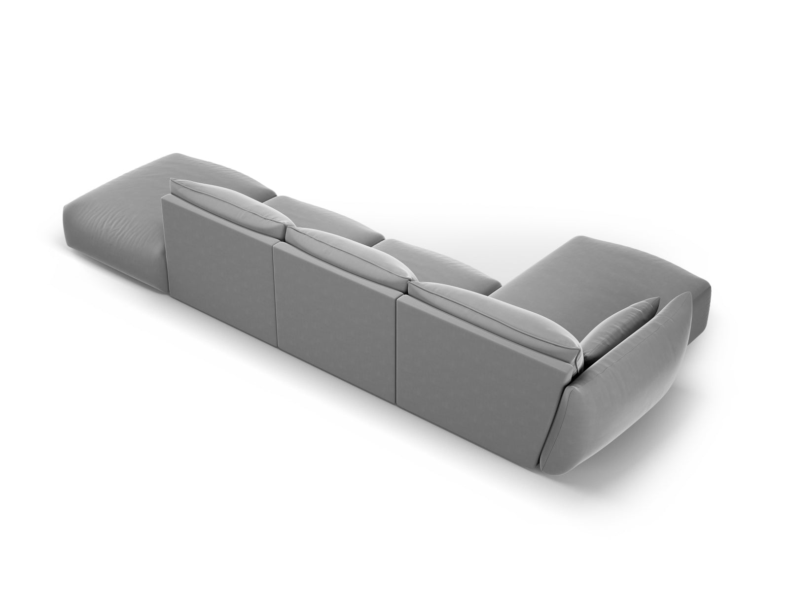 Stylisches 5-Sitzer Ecksofa links Matera in zeitlosem Grau, ideal für gemütliche Stunden und modernes Interieur von Cosmopolitan Design.