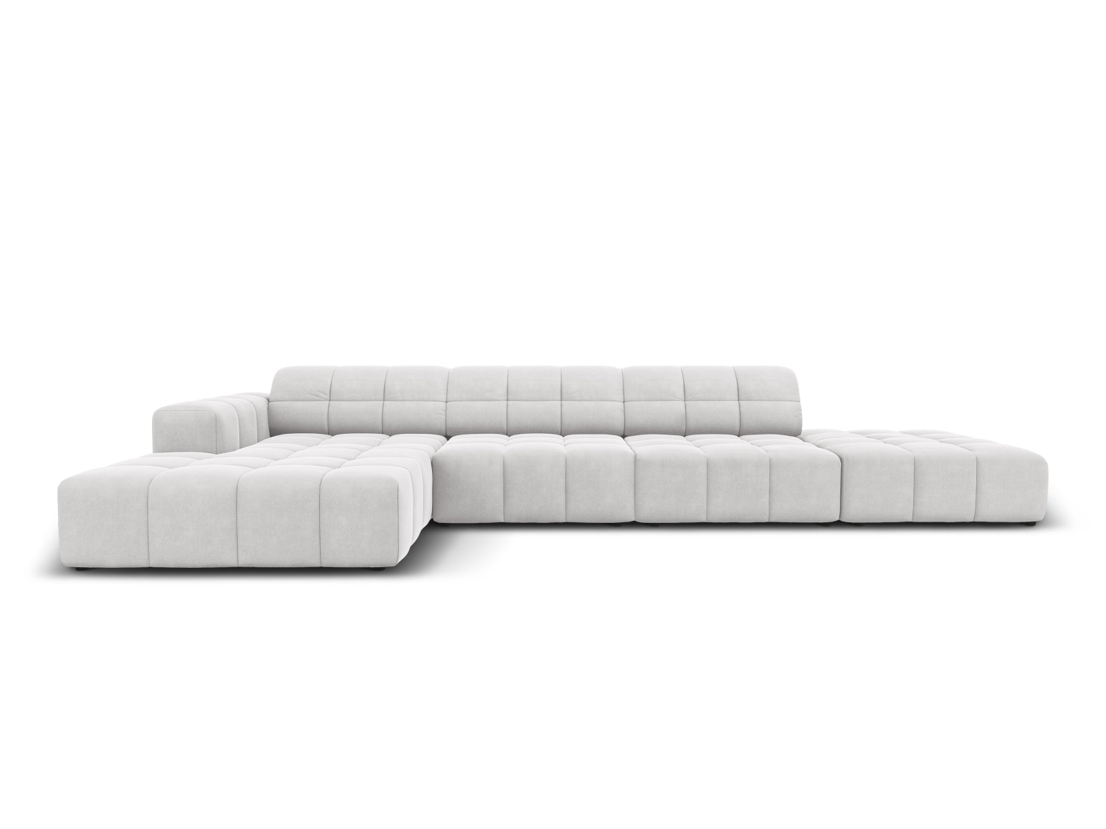 Chicago Velour Ecksofa links 5 Sitzer 166cm in Silver-Bluvel präsentiert im Onlineshop von KAQTU Design AG. L-Sofa links ist von Cosmopolitan Design