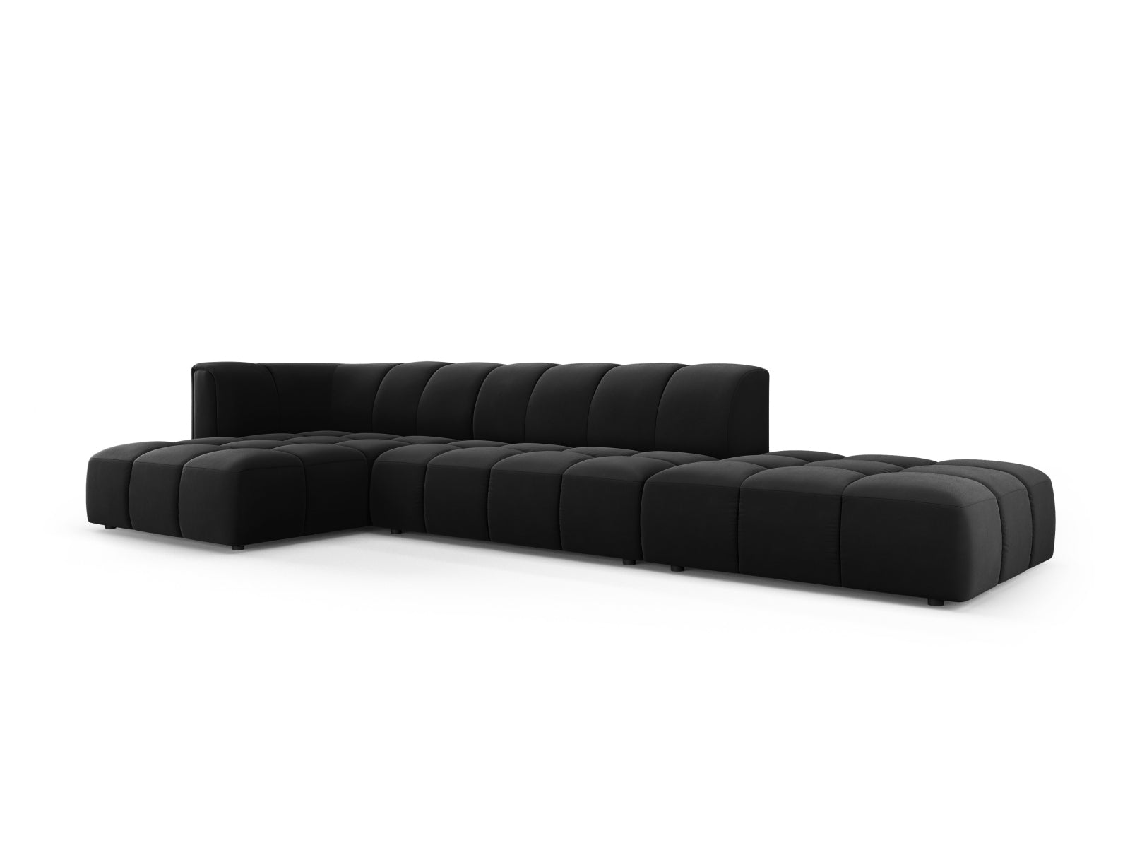 Modulares 5-Sitzer Ecksofa Moritz in linker Variante, perfekt für gemütliche Abende und modernes Wohndesign.