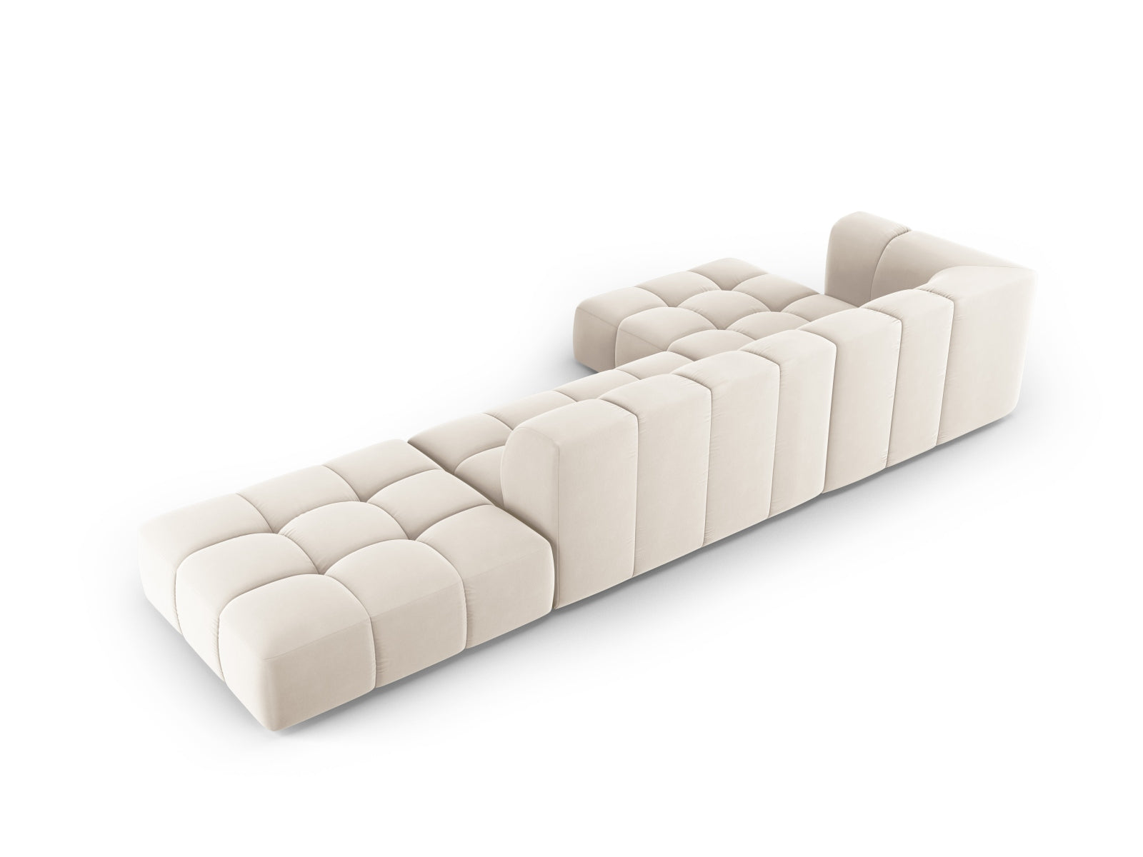 Elegantes 5-Sitzer Ecksofa Moritz von Cosmopolitan Design in Beige, ideal für gemütliche Zusammenkünfte und modernes Wohndesign.