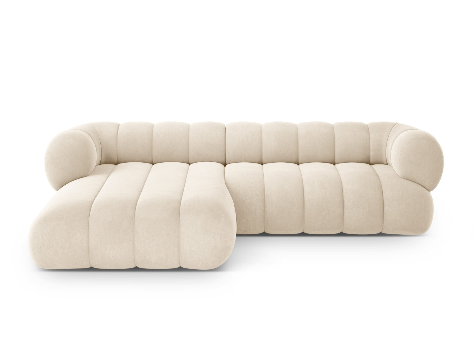 Koge Velour Ecksofa links 5 Sitzer 165cm in Light Beige präsentiert im Onlineshop von KAQTU Design AG. Ecksofa links ist von Cosmopolitan Design