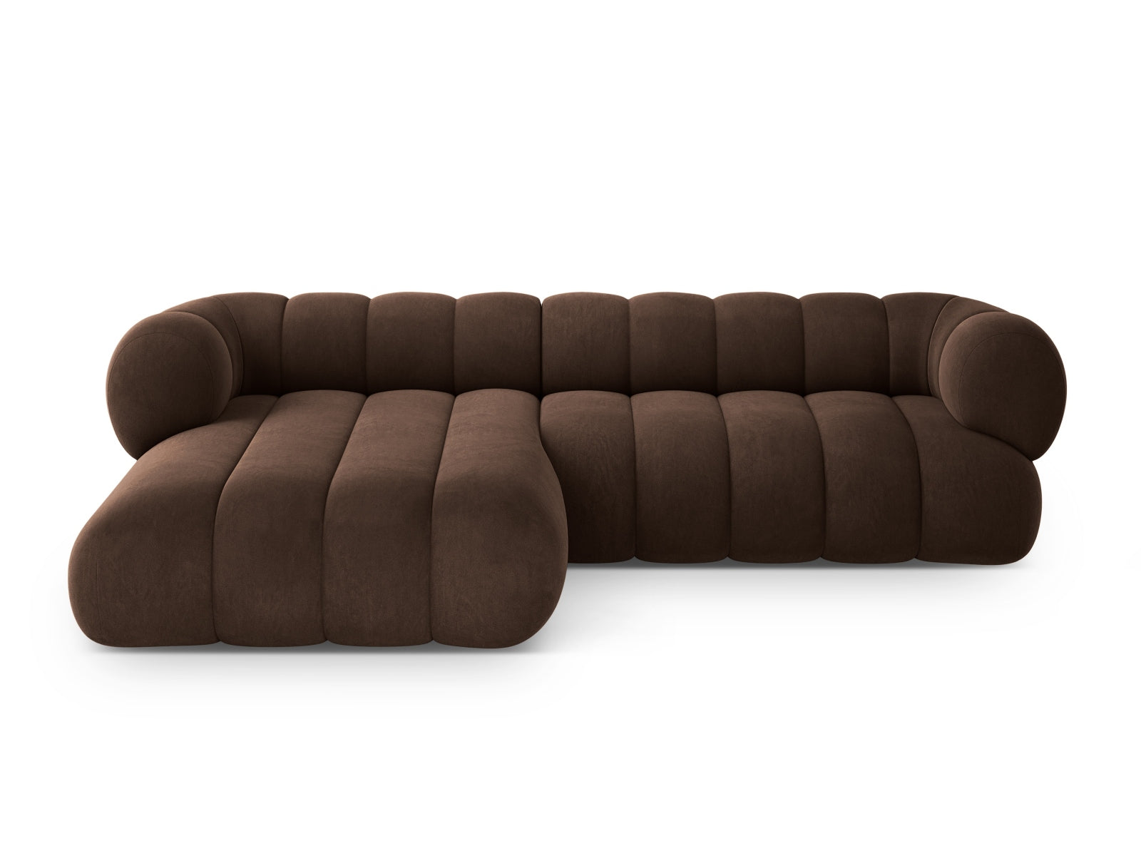 Koge Velour Ecksofa links 5 Sitzer 165cm in Chocolate präsentiert im Onlineshop von KAQTU Design AG. Ecksofa links ist von Cosmopolitan Design