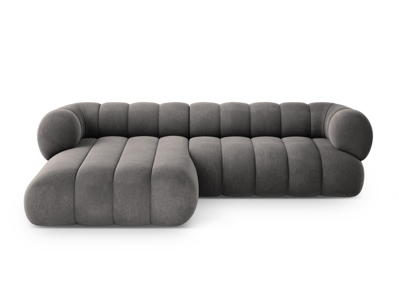 Koge Velour Ecksofa links 5 Sitzer 165cm in Grey präsentiert im Onlineshop von KAQTU Design AG. Ecksofa links ist von Cosmopolitan Design