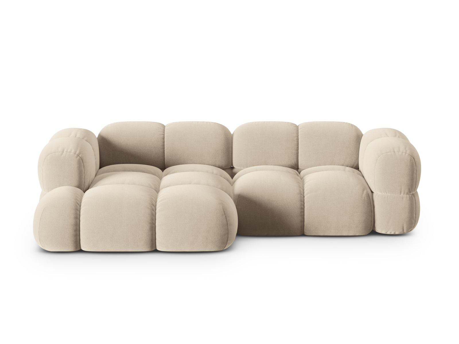 Loretto Velour Ecksofa links 3 Sitzer 147cm in Light Beige präsentiert im Onlineshop von KAQTU Design AG. Ecksofa links ist von Cosmopolitan Design