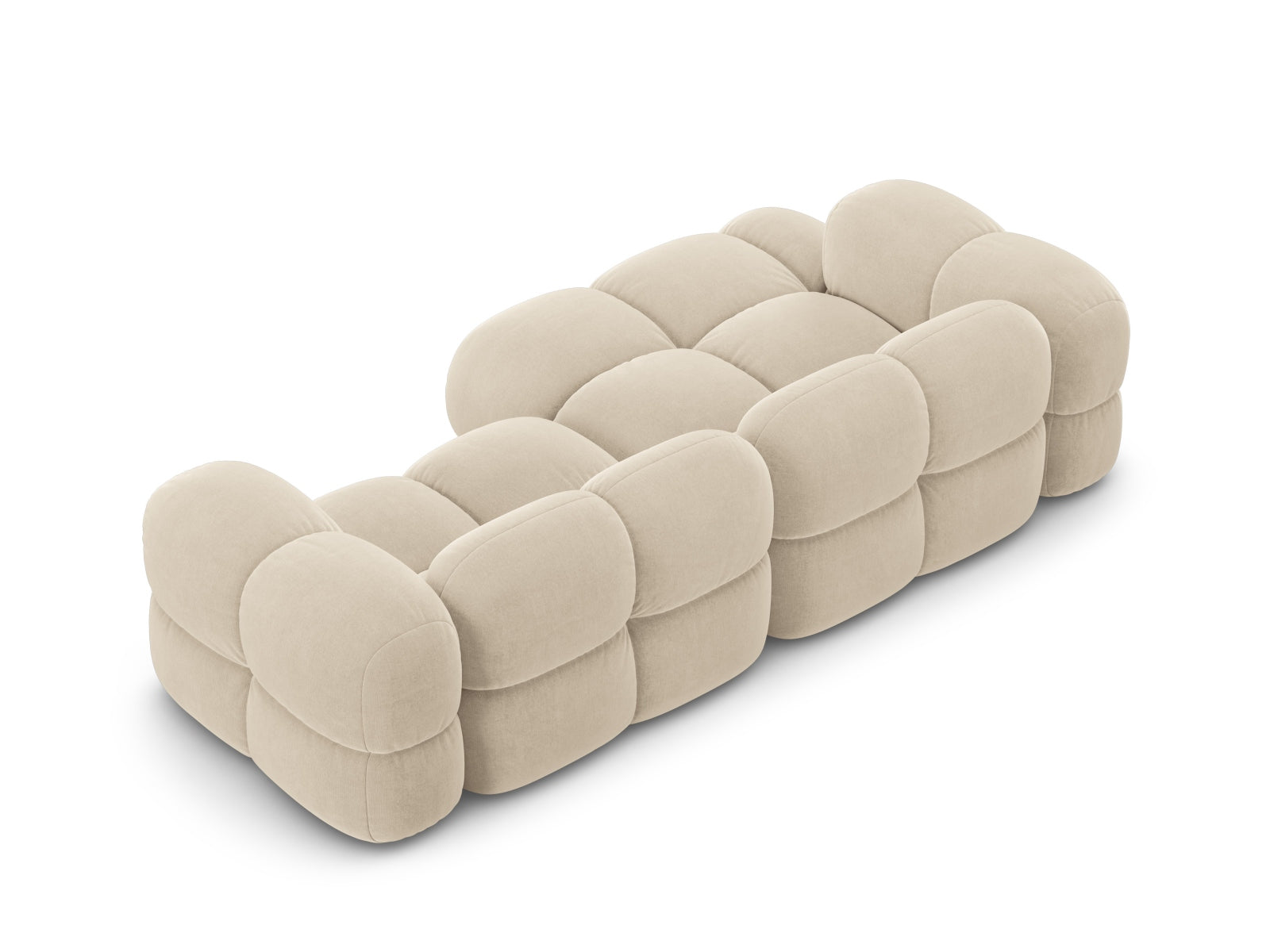 Erleben Sie das Loretto Velour Ecksofa links – ein stilvolles 3-Sitzer Sofa, das Eleganz und hohen Komfort in Ihr Zuhause bringt.