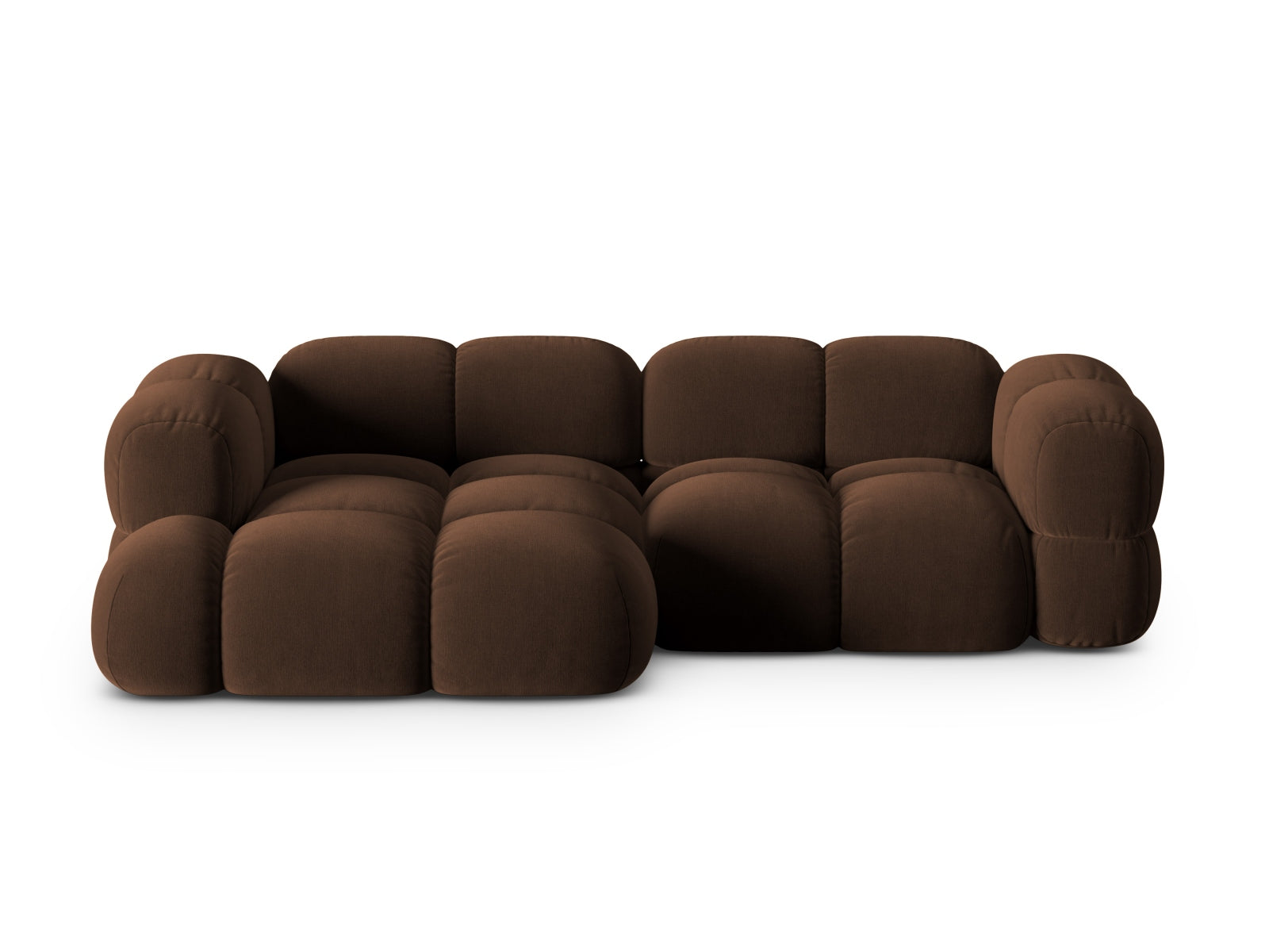 Loretto Velour Ecksofa links 3 Sitzer 147cm in Chocolate präsentiert im Onlineshop von KAQTU Design AG. Ecksofa links ist von Cosmopolitan Design
