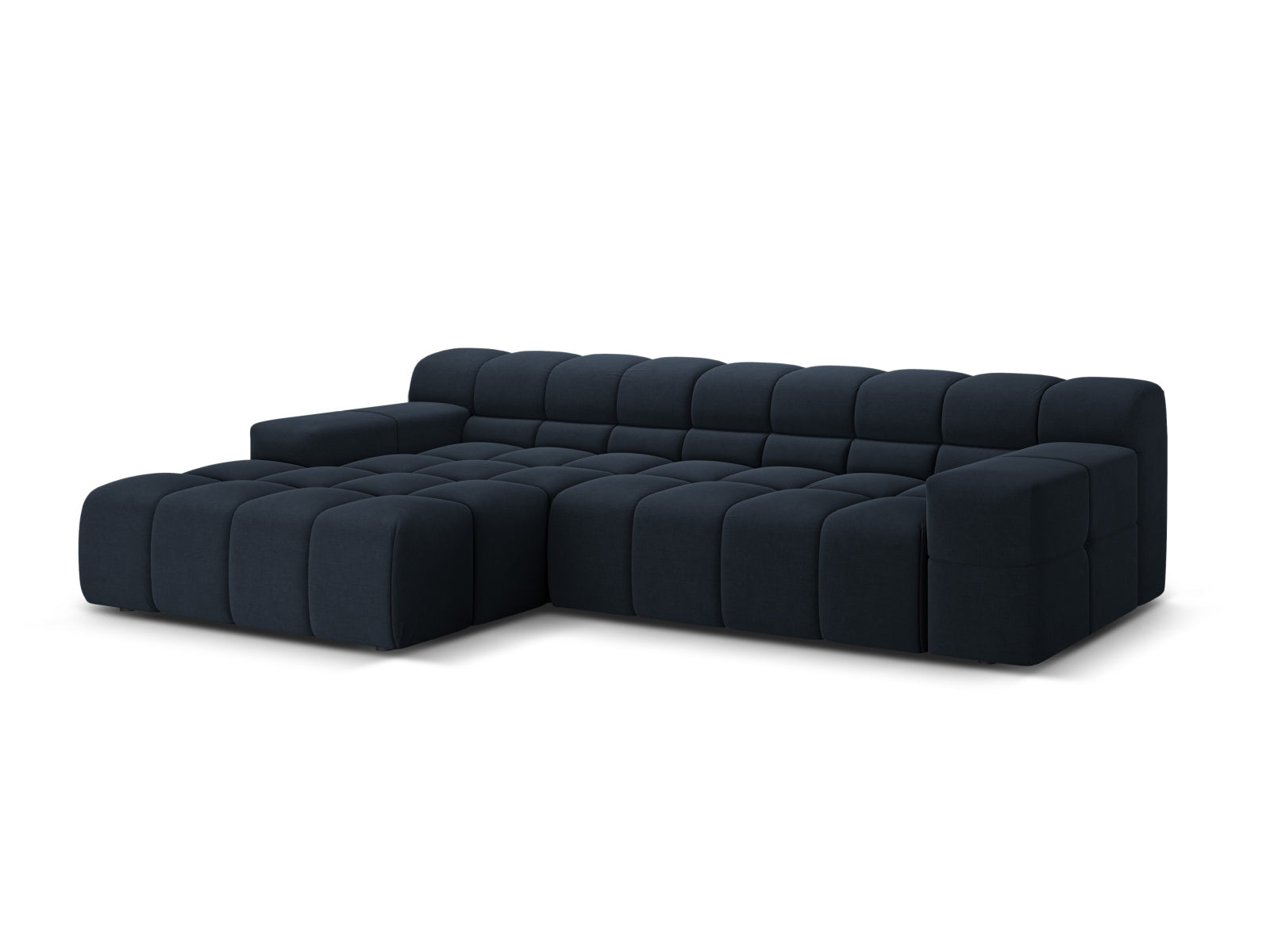 Elegantes 3-Sitzer Ecksofa links Hawaii in Royal Blue, stilvoll und modern, ideal für Ihr Wohnzimmer von Cosmopolitan Design.