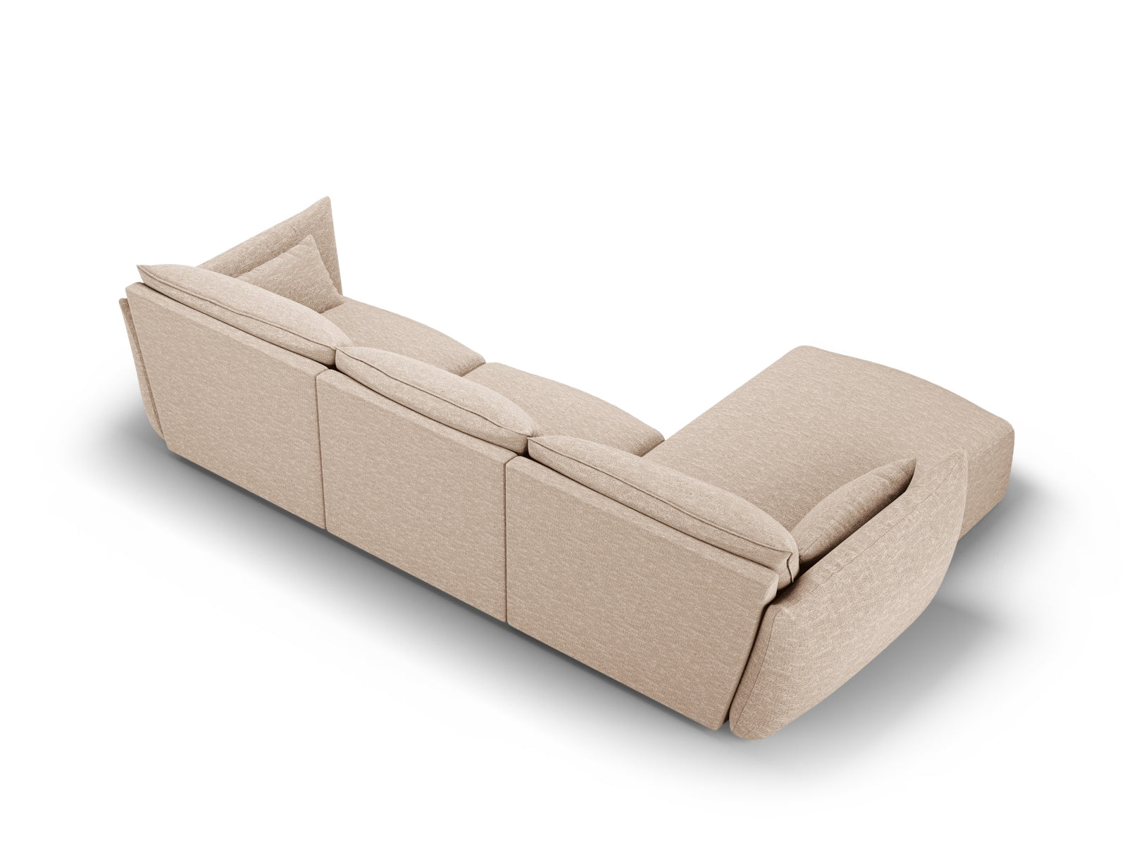 Stylisches 4-Sitzer Ecksofa links Matera in sanftem Beige, perfekt für gemütliche Wohnzimmer und zeitgemäße Einrichtung.