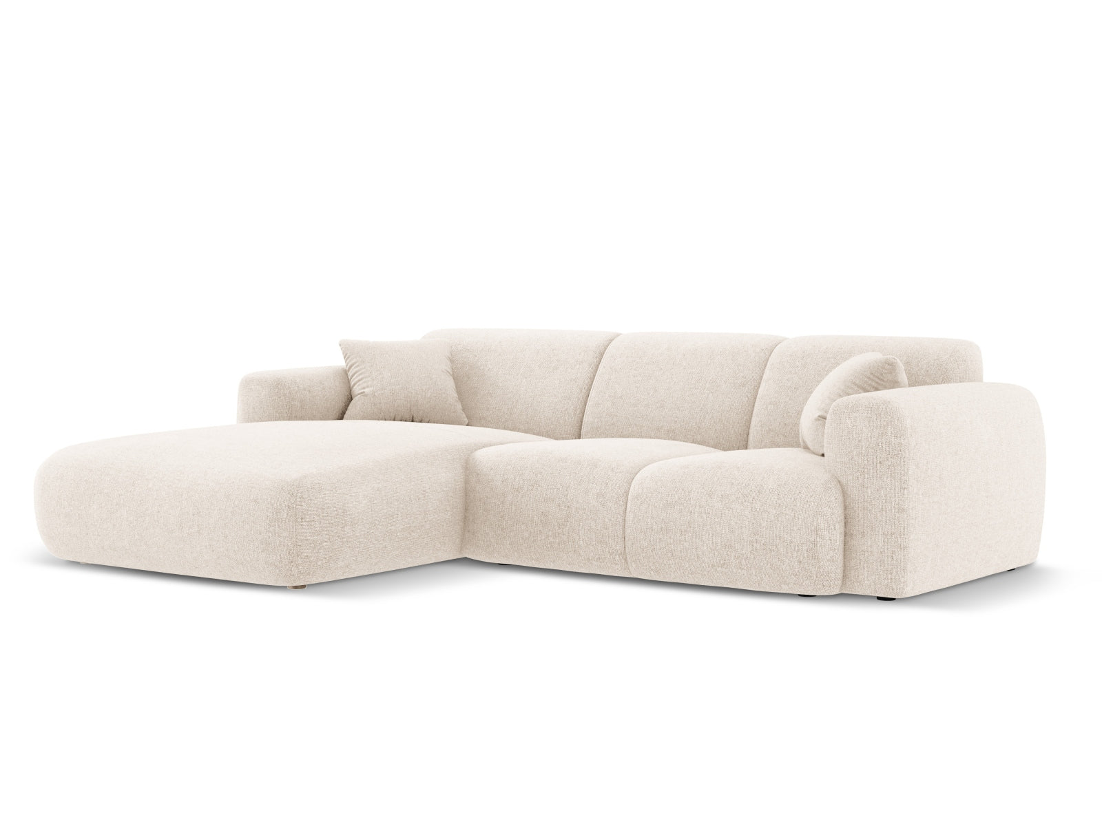 Entdecken Sie das stilvolle Nolio Ecksofa links von Cosmopolitan Design. Dieses 4-Sitzer Velours Sofa (170 cm) vereint Komfort und zeitgemässes Design.