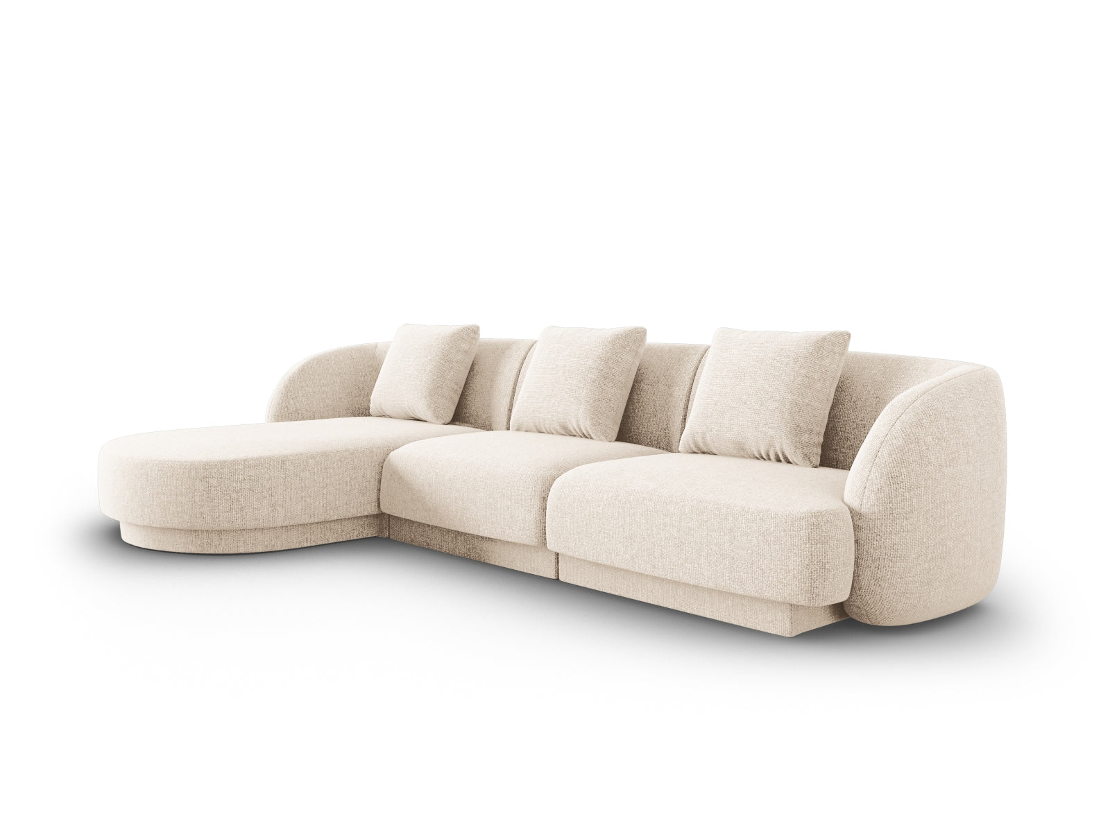 Entdecken Sie das elegante Tulum Ecksofa links 4 Sitzer (156cm) von Cosmopolitan Design – ideal für stilvolle Wohnräume und entspannte Stunden.