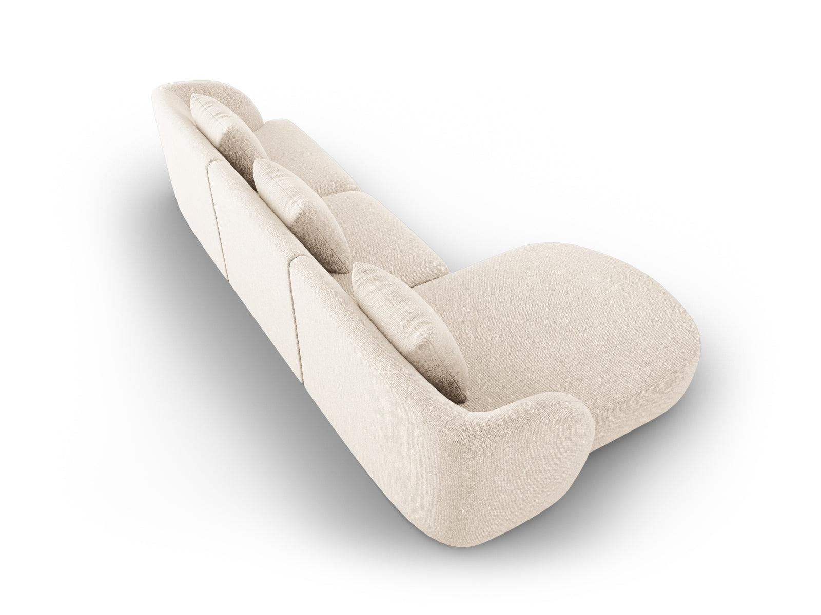 Erleben Sie das stilvolle Tulum Ecksofa links 4 Sitzer (156cm) von Cosmopolitan Design – perfekt für moderne Wohnräume und gemütliche Abende.