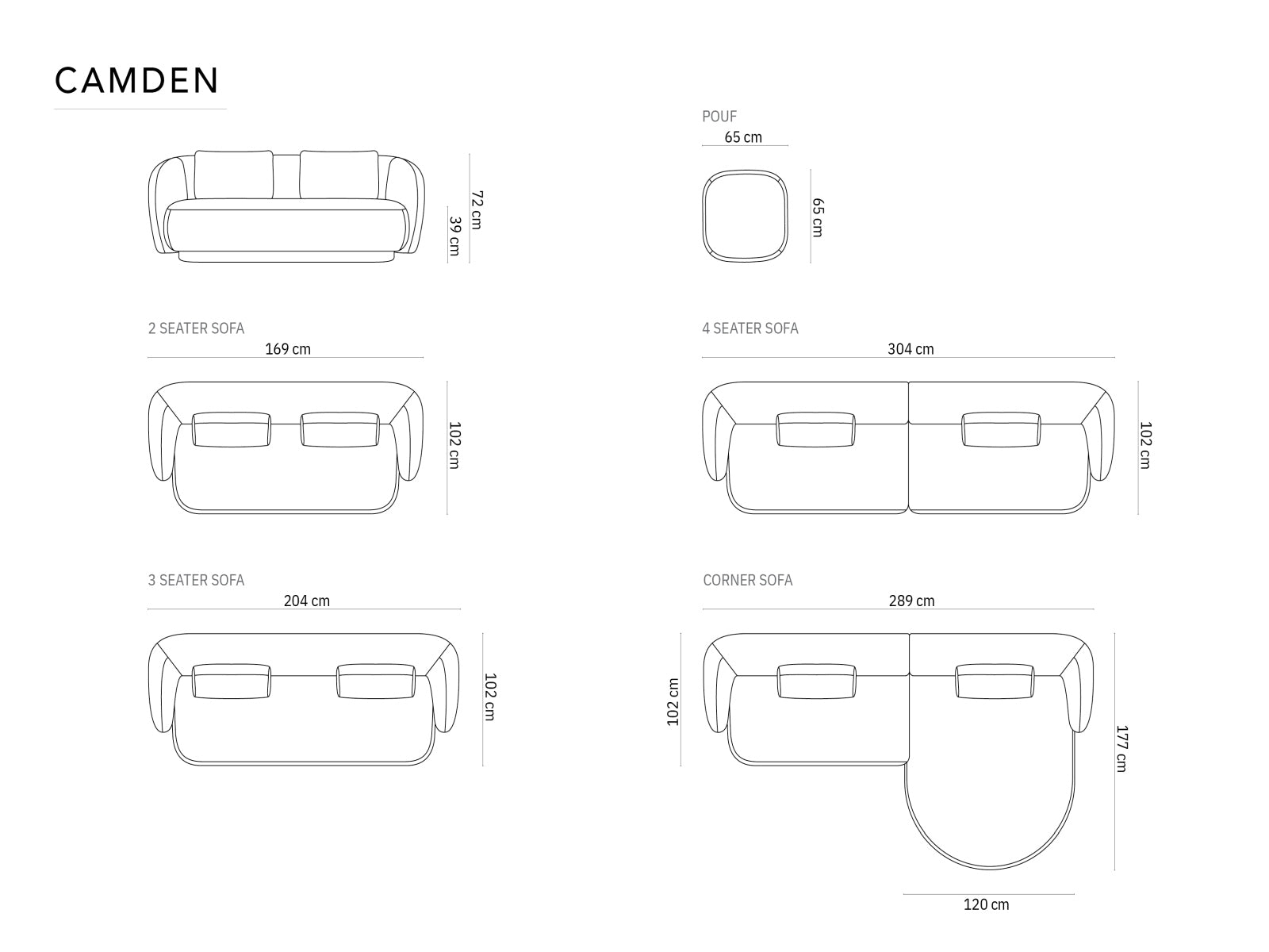 Entdecken Sie das elegante Camden Ecksofa links 4 Sitzer von Cosmopolitan Design – ideal für Ihr modernes Wohnzimmer, vereint Komfort und Stil.