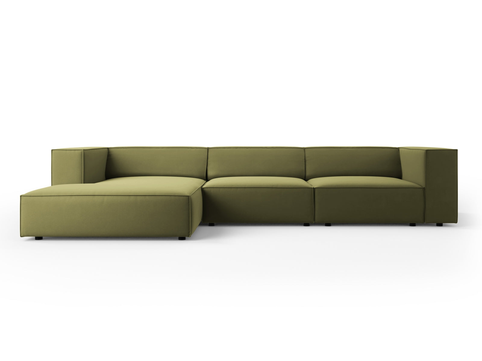 Arendal Velour Ecksofa links 4 Sitzer in Light Green präsentiert im Onlineshop von KAQTU Design AG. Ecksofa links ist von Cosmopolitan Design