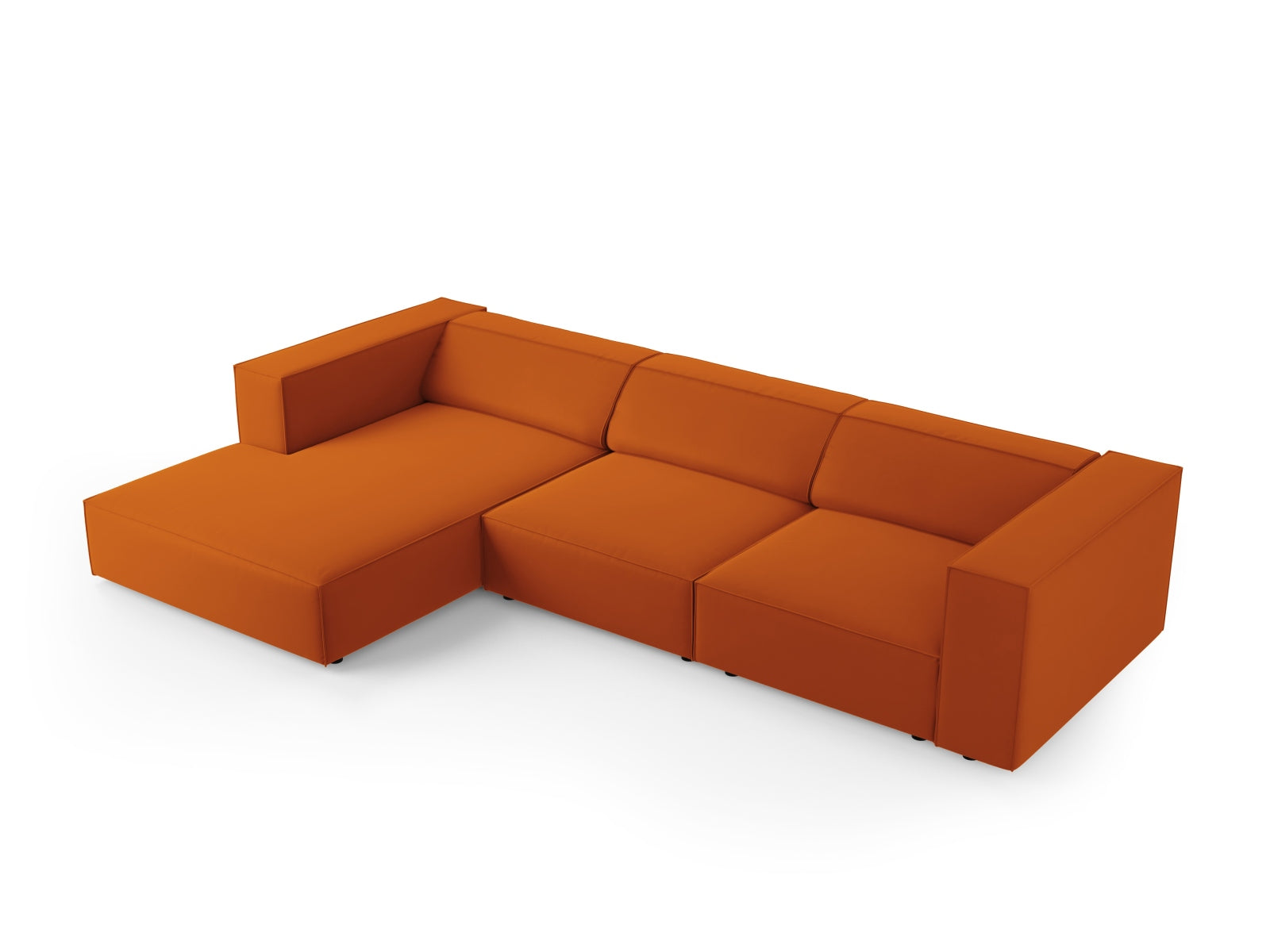 Entdecken Sie das stilvolle Arendal Velour Ecksofa links von Cosmopolitan Design. Ideal für Ihr Wohnzimmer, vereint es modernen Chic und ultimativen Komfort.