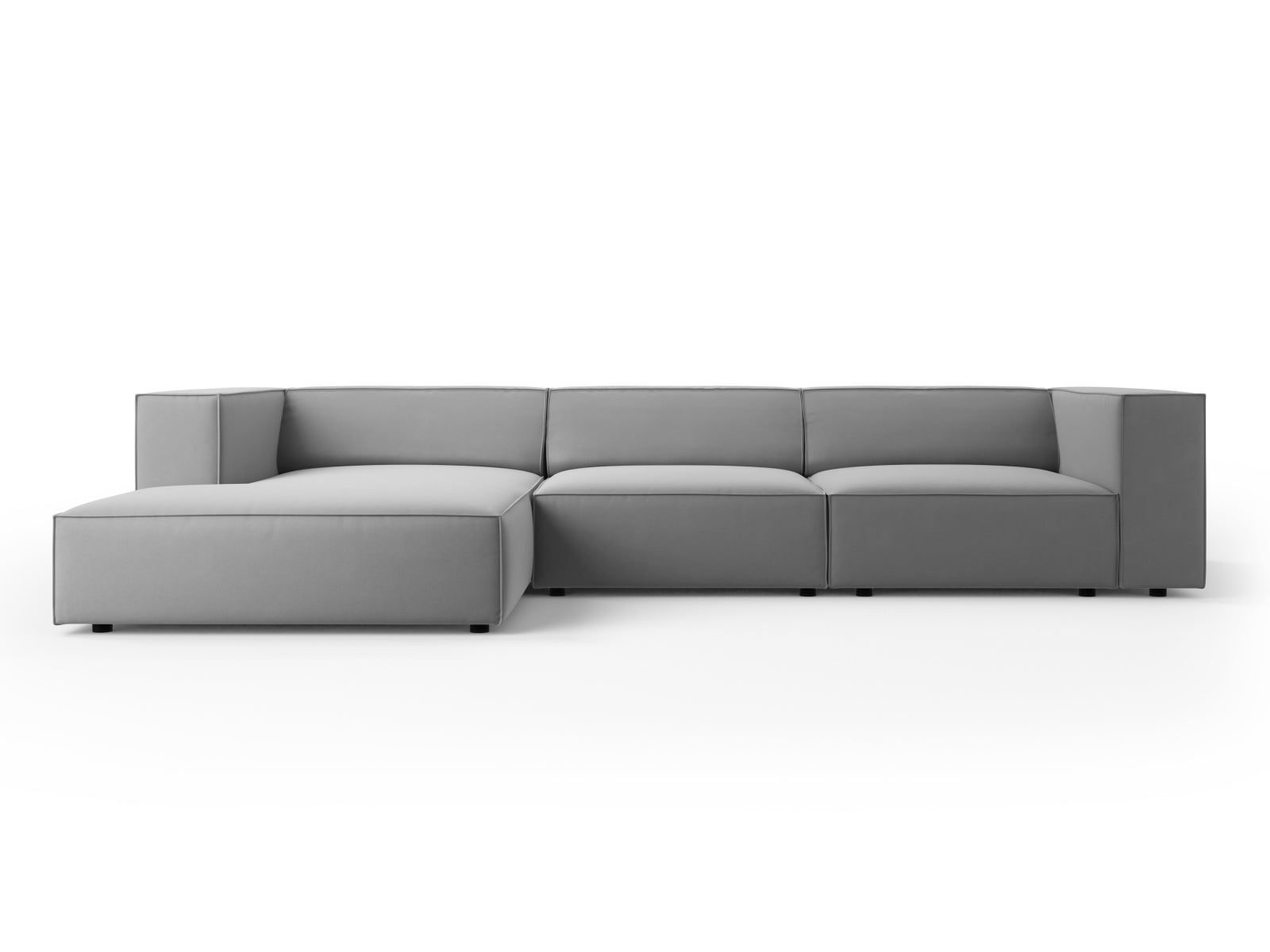 Arendal Velour Ecksofa links 4 Sitzer in Light Grey präsentiert im Onlineshop von KAQTU Design AG. Ecksofa links ist von Cosmopolitan Design