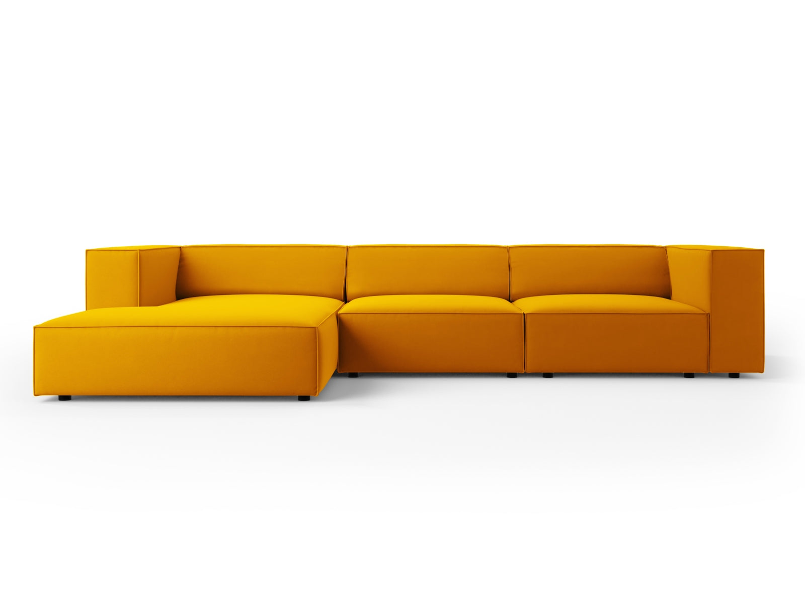 Arendal Velour Ecksofa links 4 Sitzer in Yellow präsentiert im Onlineshop von KAQTU Design AG. Ecksofa links ist von Cosmopolitan Design
