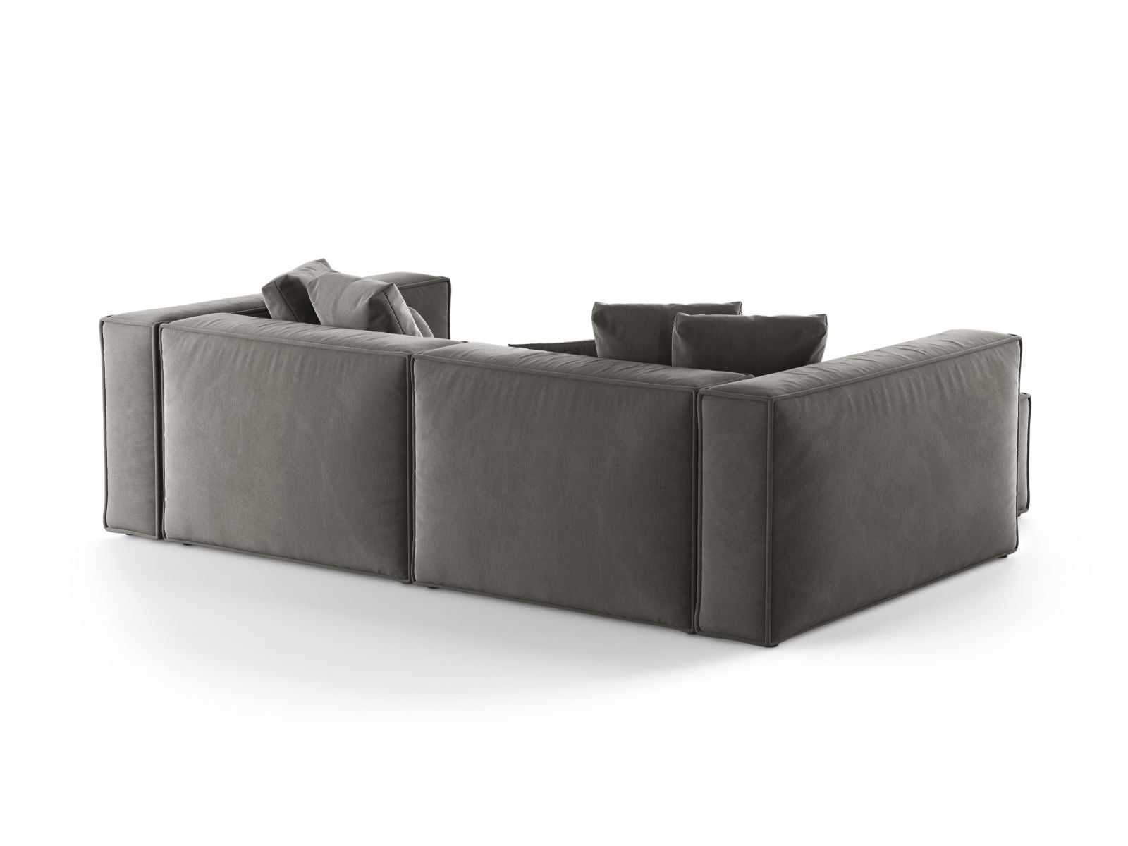 Modernes 3-Sitzer Ecksofa Aveiro in stilvollem Grau, ideal für gemütliche Wohnräume, erhältlich bei Cosmopolitan Design.