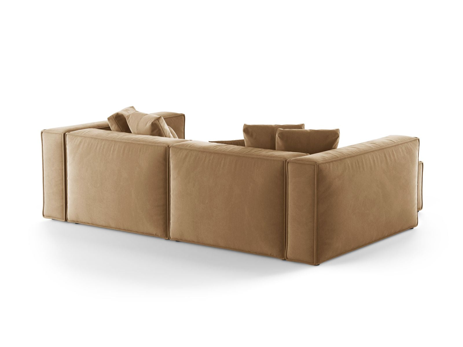 Elegantes 3-Sitzer Ecksofa links Aveiro in Sand-Casino, ideal für stilvolle Wohnräume und entspannte Abende. Hochwertiges Design trifft Komfort.