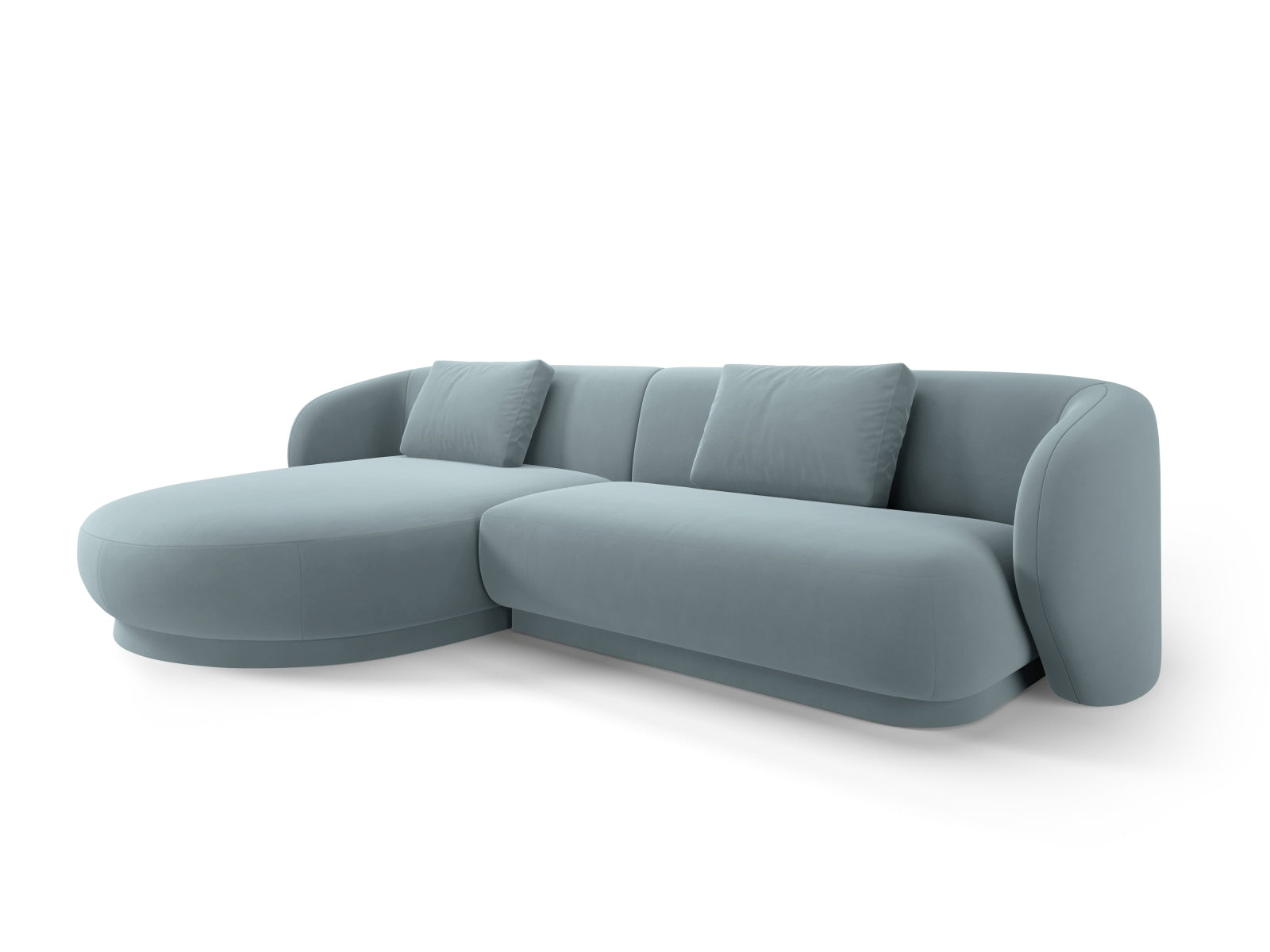 Camden Velour links Ecksofa 4 Sitzer in Light Blue präsentiert im Onlineshop von KAQTU Design AG. Ecksofa links ist von Cosmopolitan Design