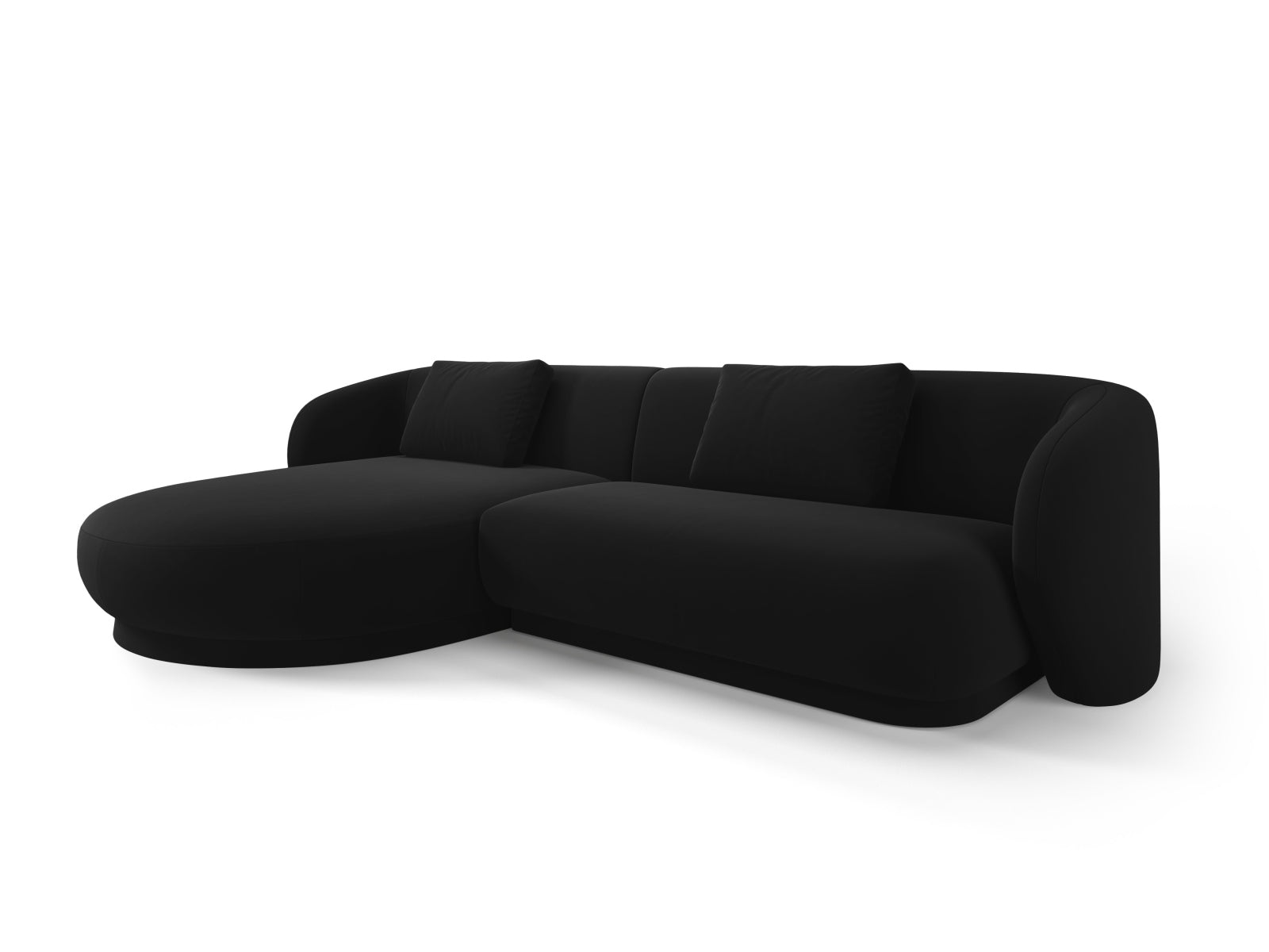 Camden Velour links Ecksofa 4 Sitzer in Black präsentiert im Onlineshop von KAQTU Design AG. Ecksofa links ist von Cosmopolitan Design