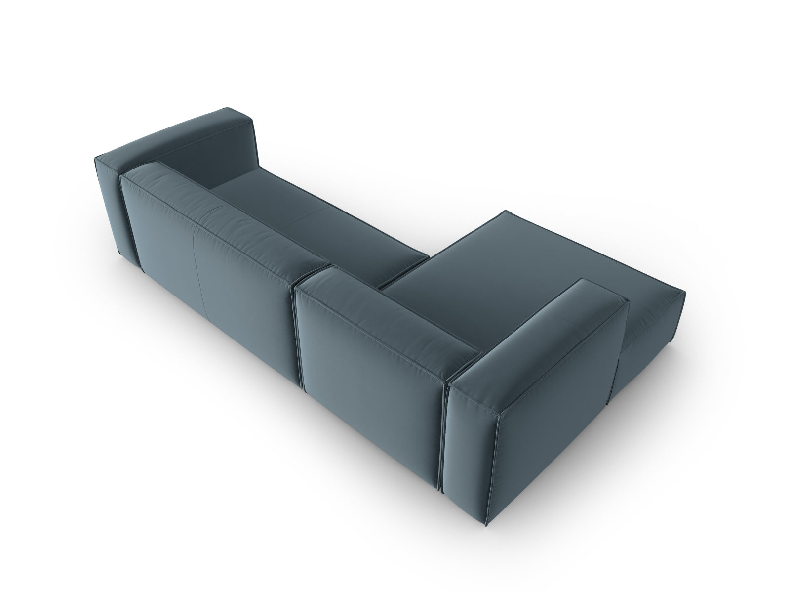 Erleben Sie das elegante Mackay Velour 4-Sitzer Ecksofa von Cosmopolitan Design – stilvolles Design trifft auf unvergleichlichen Komfort für Ihr Wohnzimmer.