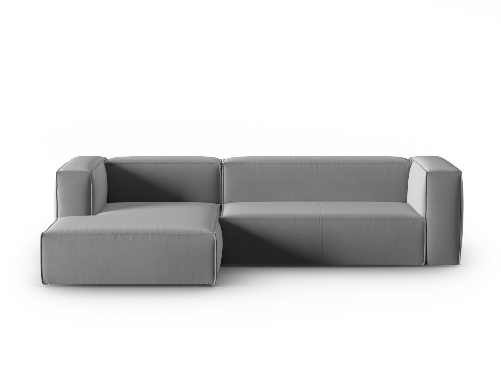 Mackay Velour links Ecksofa 4 Sitzer in Light Grey präsentiert im Onlineshop von KAQTU Design AG. Ecksofa links ist von Cosmopolitan Design