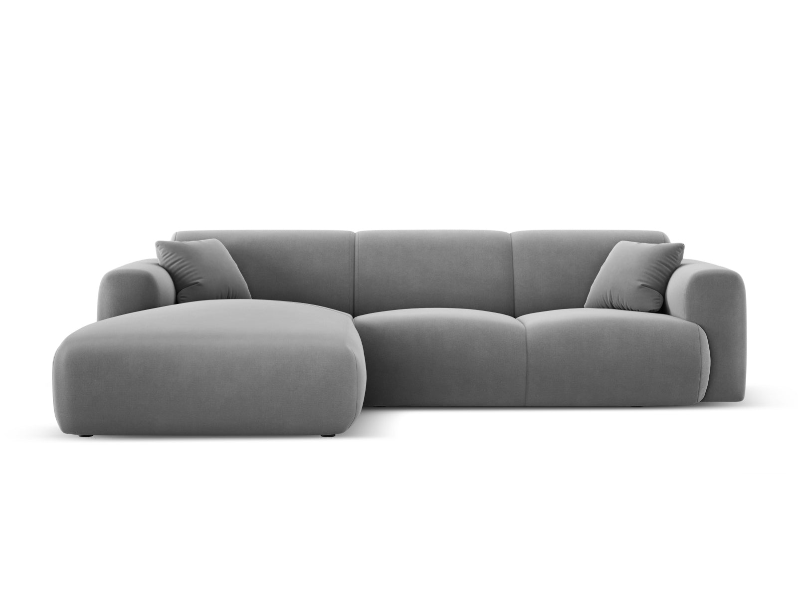 Nolio Velour Ecksofa links 4 Sitzer 170cm in Light Grey-Casino präsentiert im Onlineshop von KAQTU Design AG. L-Sofa links ist von Cosmopolitan Design