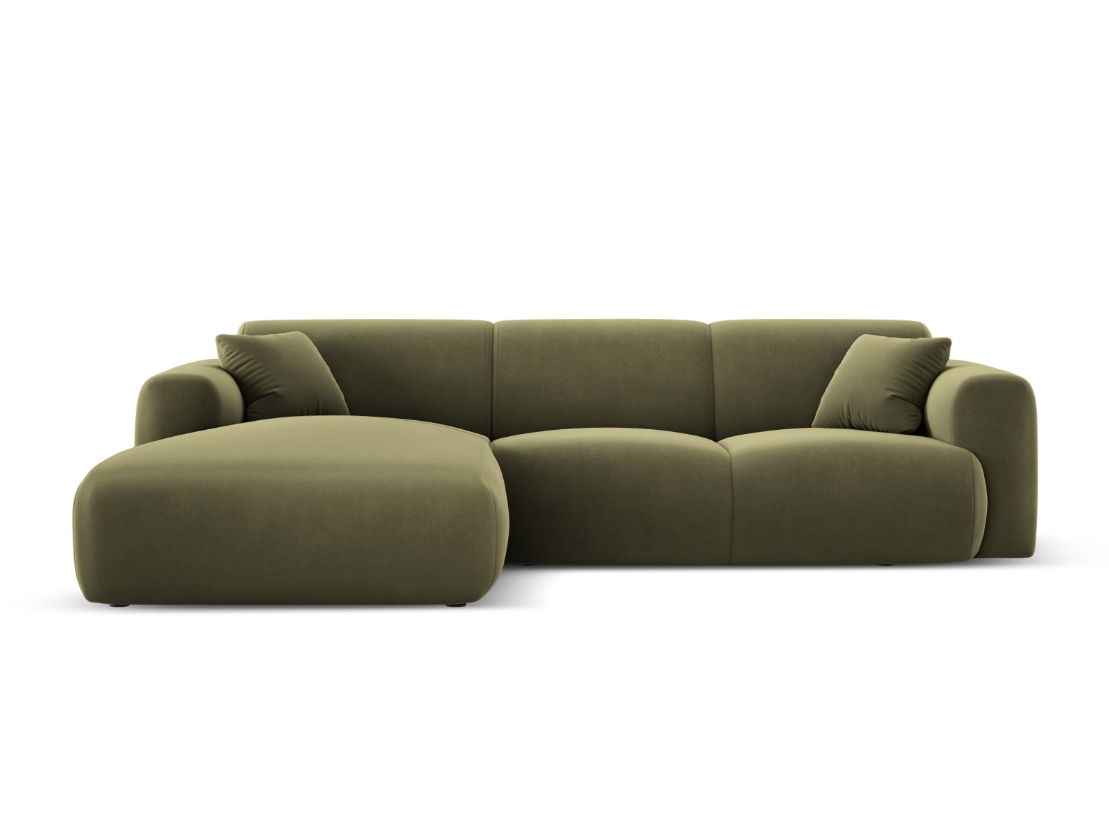 Nolio Velour Ecksofa links 4 Sitzer 170cm in Light Green-Casino präsentiert im Onlineshop von KAQTU Design AG. L-Sofa links ist von Cosmopolitan Design