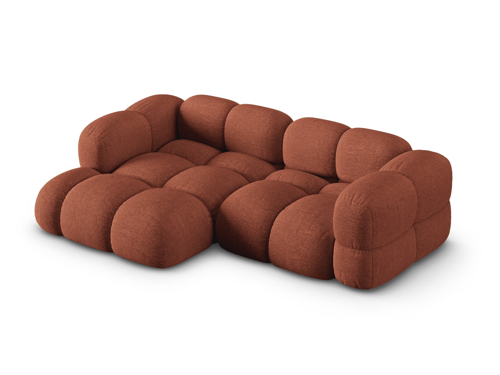 Elegantes Loretto Ecksofa links, 3-Sitzer in Coral-Sorella, perfekt für zeitgemäße Wohnkonzepte, angeboten von Cosmopolitan Design.