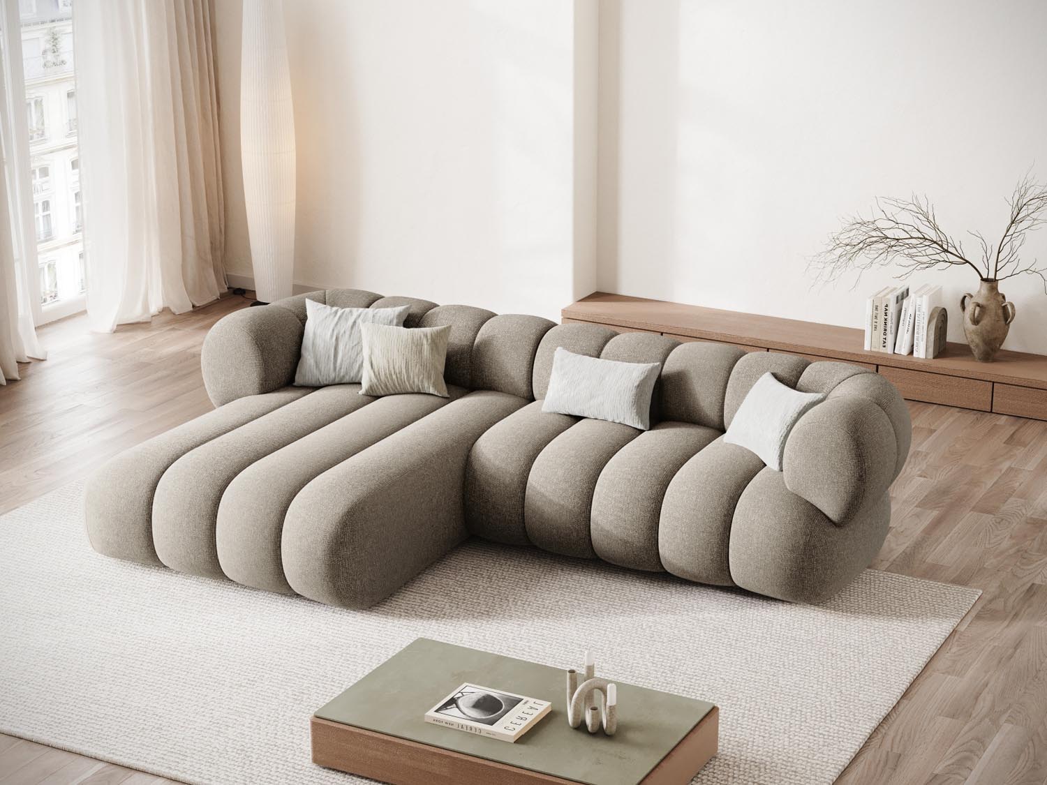 Stylisches Koge Ecksofa 5 Sitzer 165cm von Cosmopolitan Design: Komfort trifft modernes Design für Ihr Wohnzimmer.
