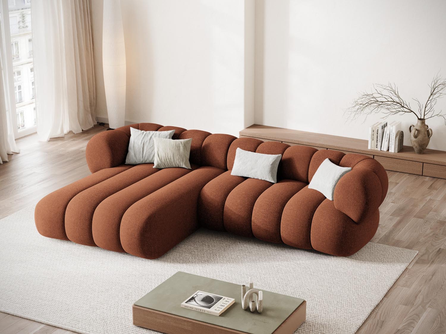 Entdecken Sie das Koge Ecksofa 5 Sitzer 165cm von Cosmopolitan Design – stilvoll, bequem und ideal für Ihr Wohnzimmer!