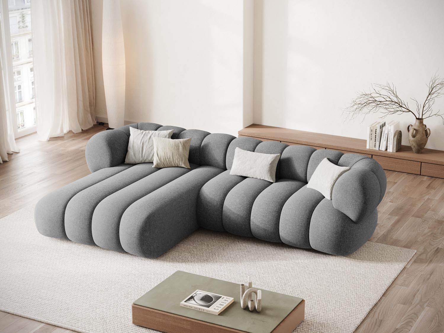 Modernes Koge Ecksofa links, 5-Sitzer, 165 cm, ideal für gemütliche Stunden und stilvolle Wohnräume.