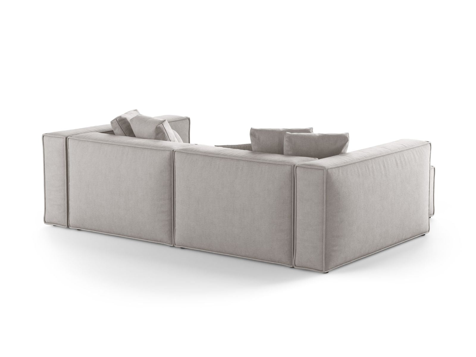 Modernes 3-Sitzer Ecksofa links Aveiro in zeitlosem Grau, ideal für gemütliche und stilvolle Wohnräume von Cosmopolitan Design.