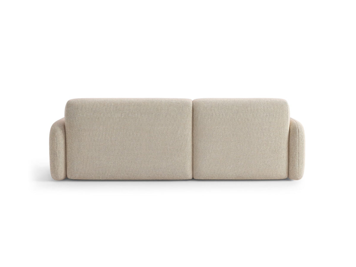 Ecksofa Malmo mit Chenille-Bezug, Récamiere und flachen schwarzen Kunststoffbeinen