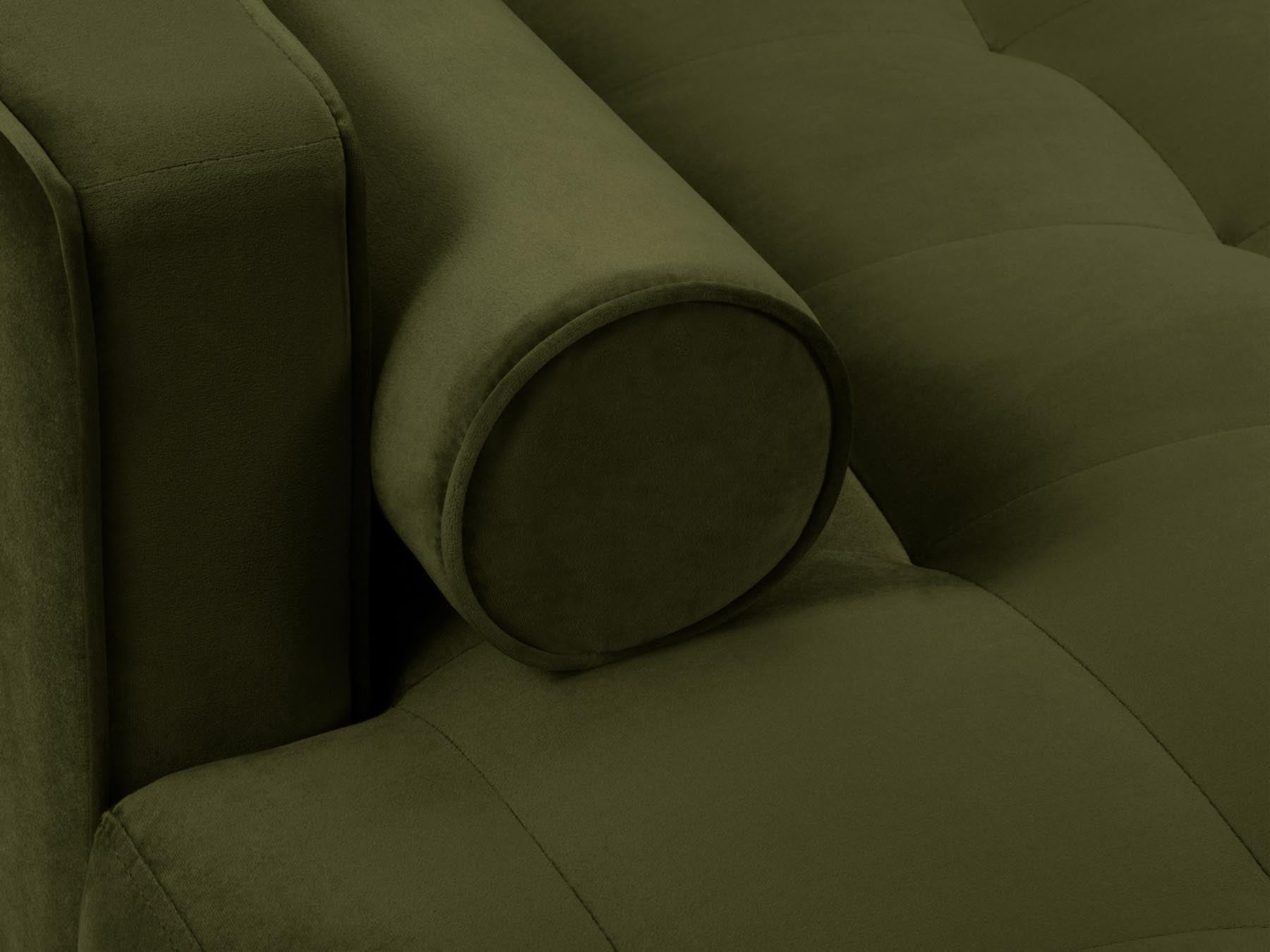 Modernes 4-Sitzer Ecksofa links Aspen in ansprechendem Grünton, perfekt für stilvolle Wohnzimmer und entspannte Abende, von Cosmopolitan Design.