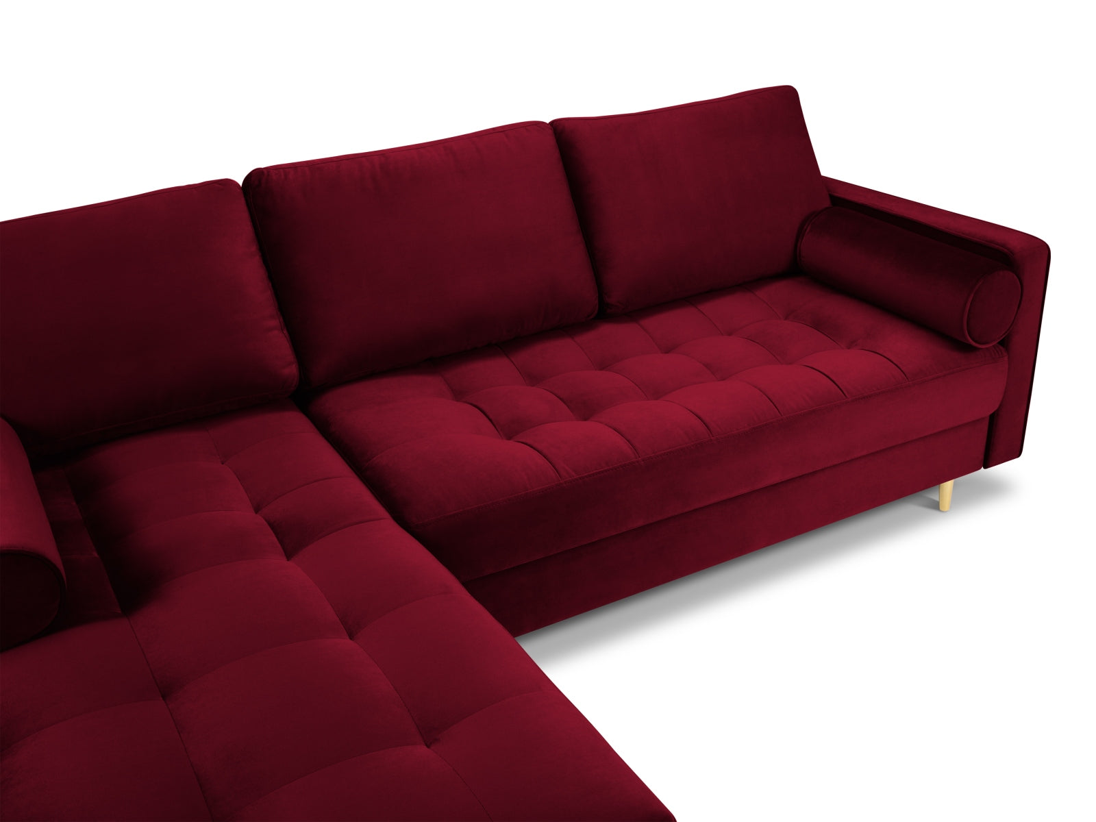 Elegantes 4-Sitzer Ecksofa links Aspen von Cosmopolitan Design, ideal für gemütliche Abende und geschmackvolle Wohnräume.